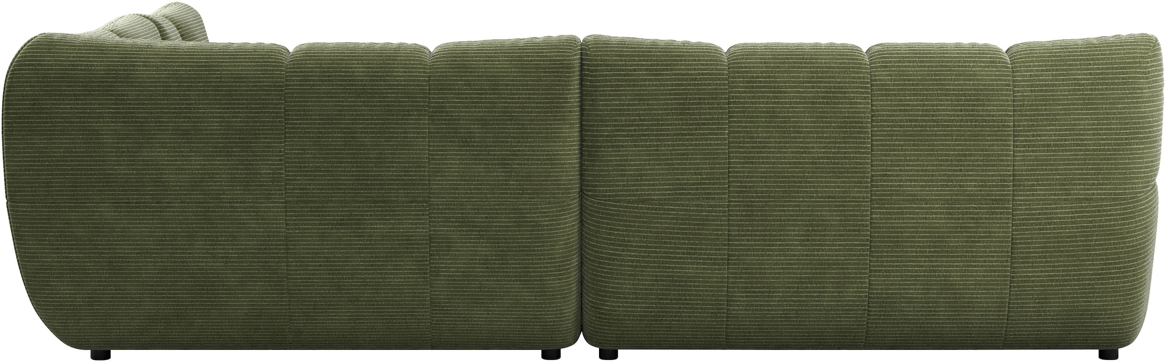 Home affaire Canapé d'angle »Cozy Bubble, mit klappbarer Armlehne, Breite 289 cm« avec matelassage élégant, housse intégrale & rembourrage doux