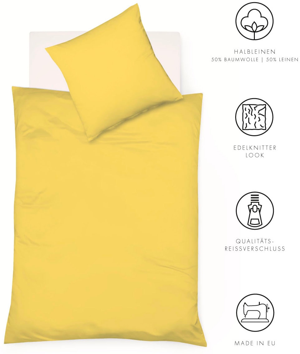 fleuresse Linge de lit »Provence in Gr. 135x200, 155x220 oder 200x200 cm« 3 cuis Halbleinen, 50% Baumwolle, 50% Leinen, Gr. 135x200, 155x220, 200x200cm