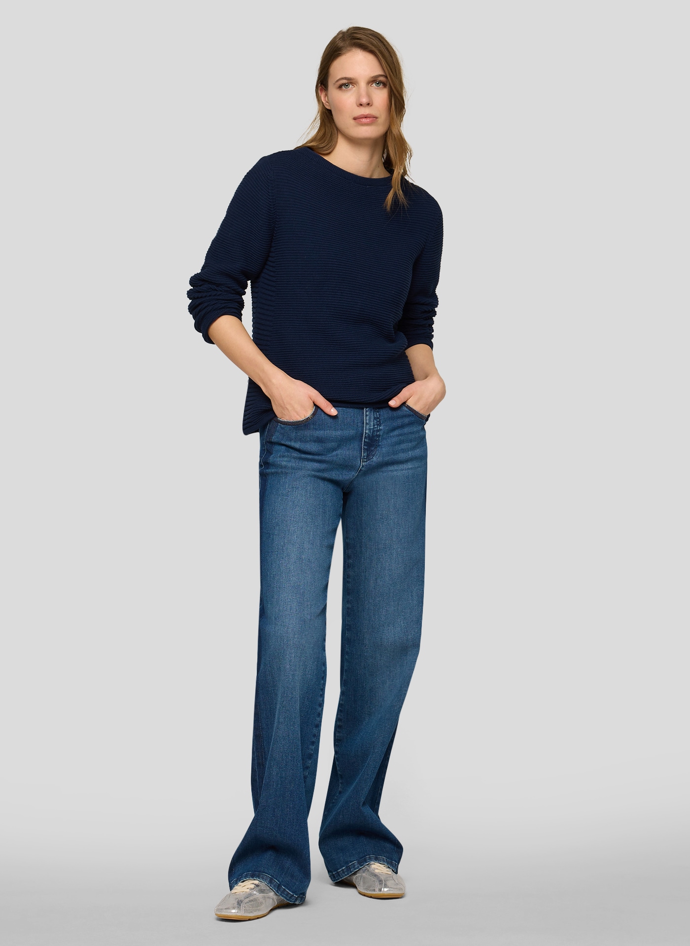 Rabe Pull en tricot in Streifen-Ripp-Optik