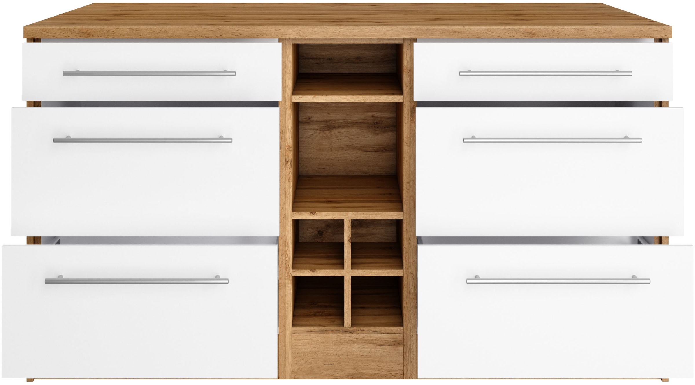 KOCHSTATION Ilot de cuisine »KS-Wien« largeur 153 cm, façades MDF, casier à bouteilles