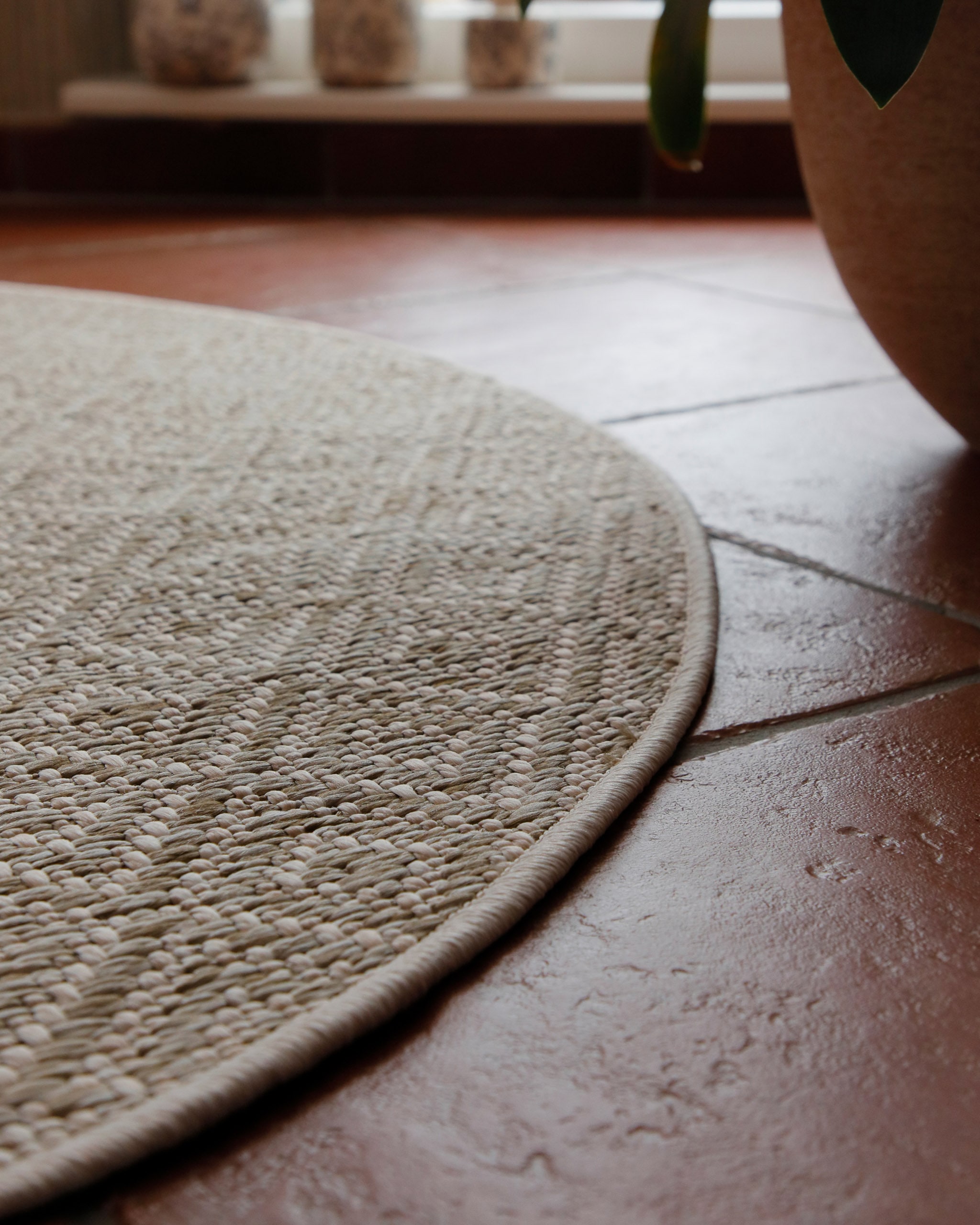 Wecon home Tapis »Miami Beach« Rond 5 mm Höhe In- & Outdoor Teppich, wetterfest, modernes Rauten Muster, Balkon