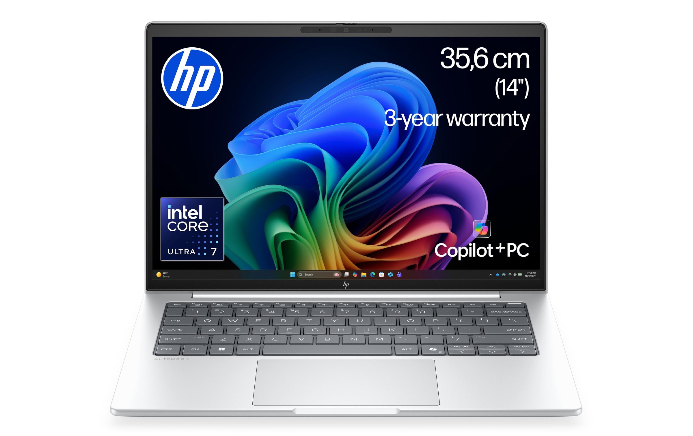 HP Ordinateur portable professionnel »EliteBook 8 G2i 14 AI PC DN6T4ET« / 14 ″ Intel Core Ultra 7 NPU intégrée (Neural Processing Unit)
