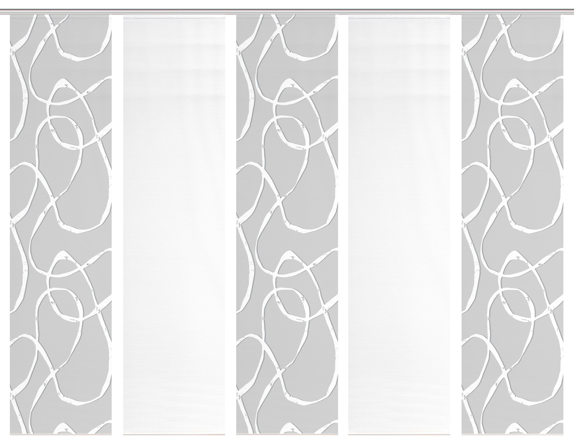 Vision S Rideau coulissant »OPHELIA« Support de panneau 5 cuis tlg. rideau coulissant, aspect bambou, impression numérique, SET