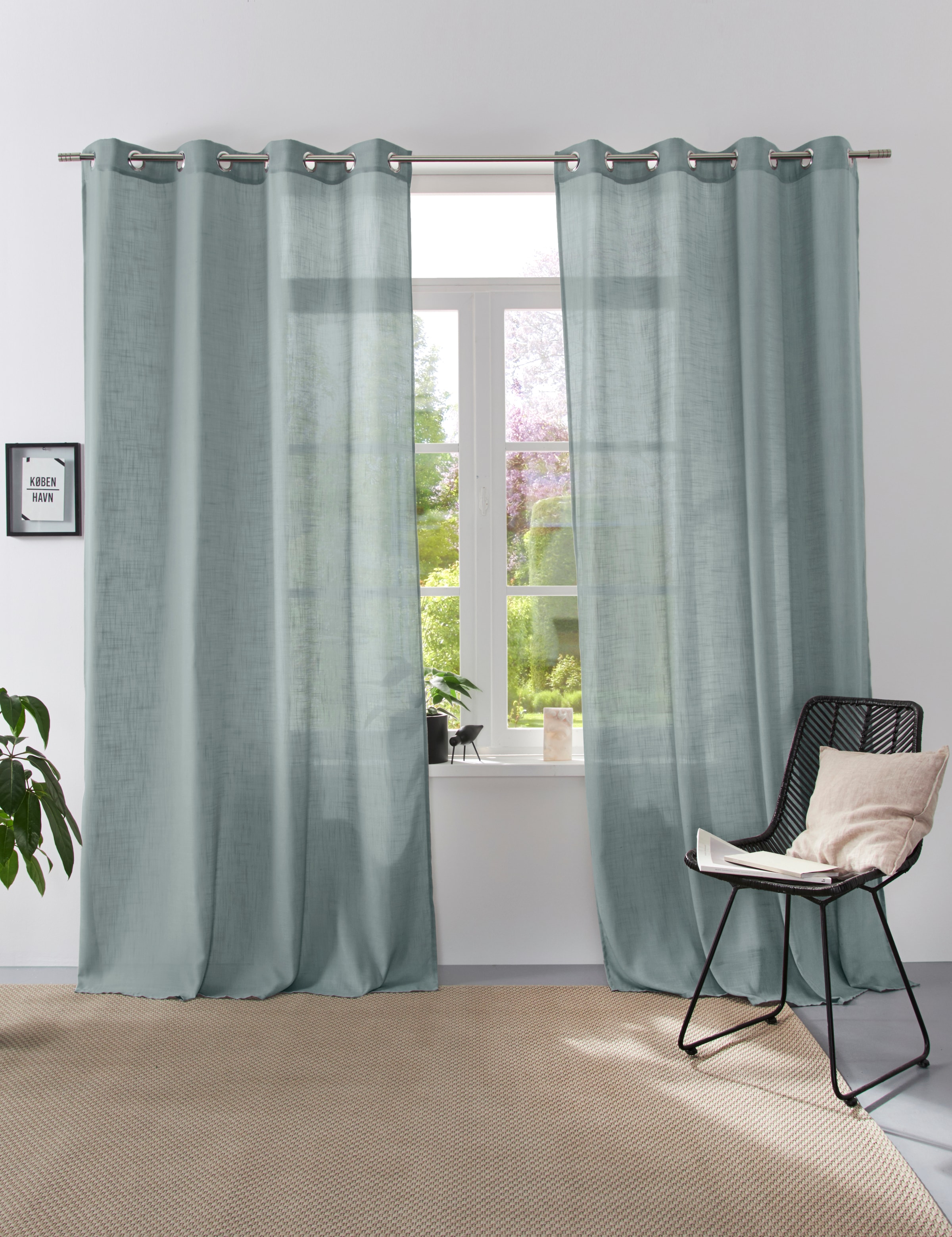 Home affaire Rideau »Linsdorf« Œillet 1 cuis tlg. Leinenstruktur