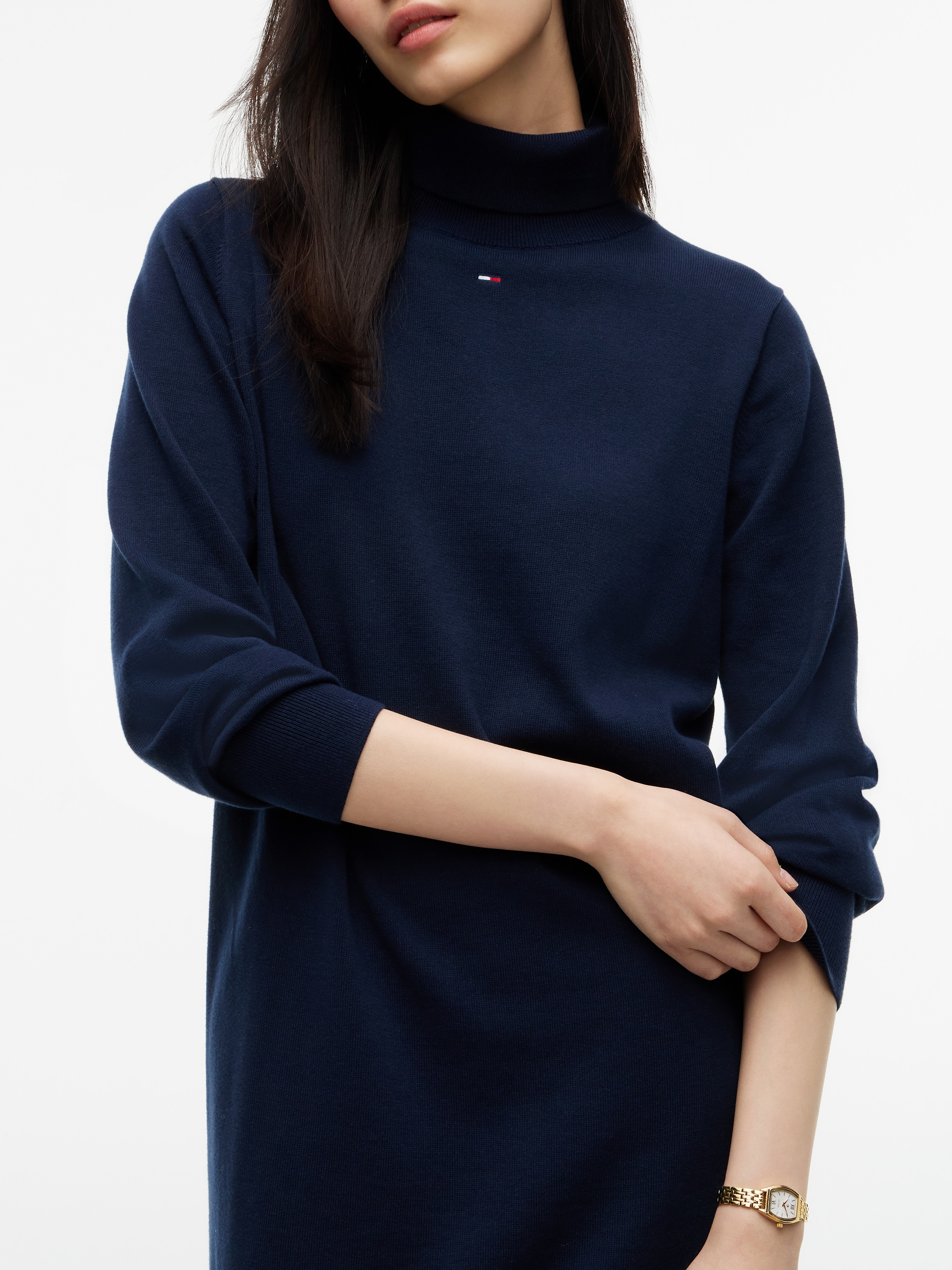 Tommy Jeans Robe en sweat »TJW ESS TURTLENECK SWEATER DRESS« Coton