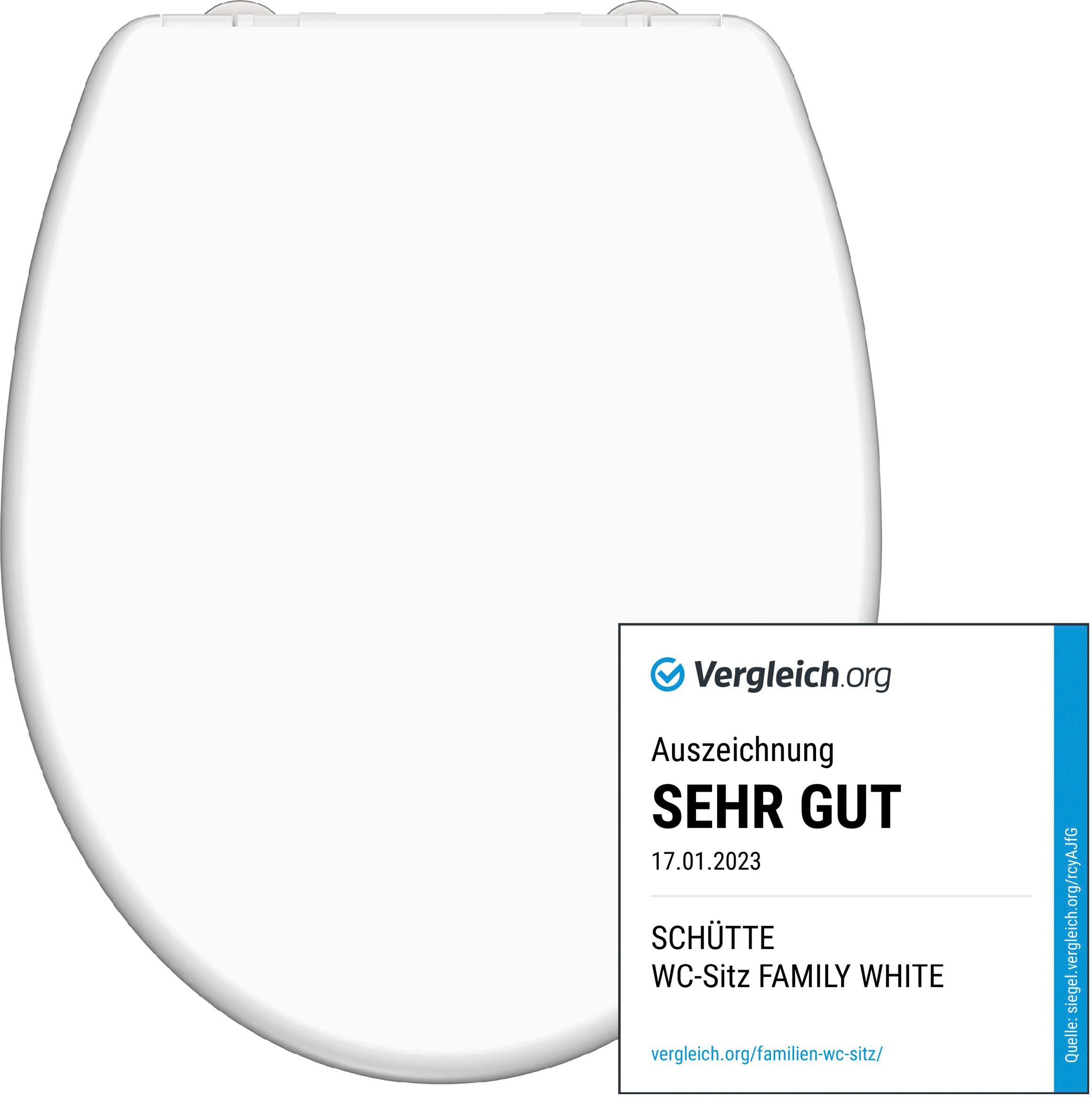 Schütte WC-Sitz »FAMILY WHITE« Duroplast, Absenkautomatik, Schnellverschluss, abnehmbarer Kindersitz