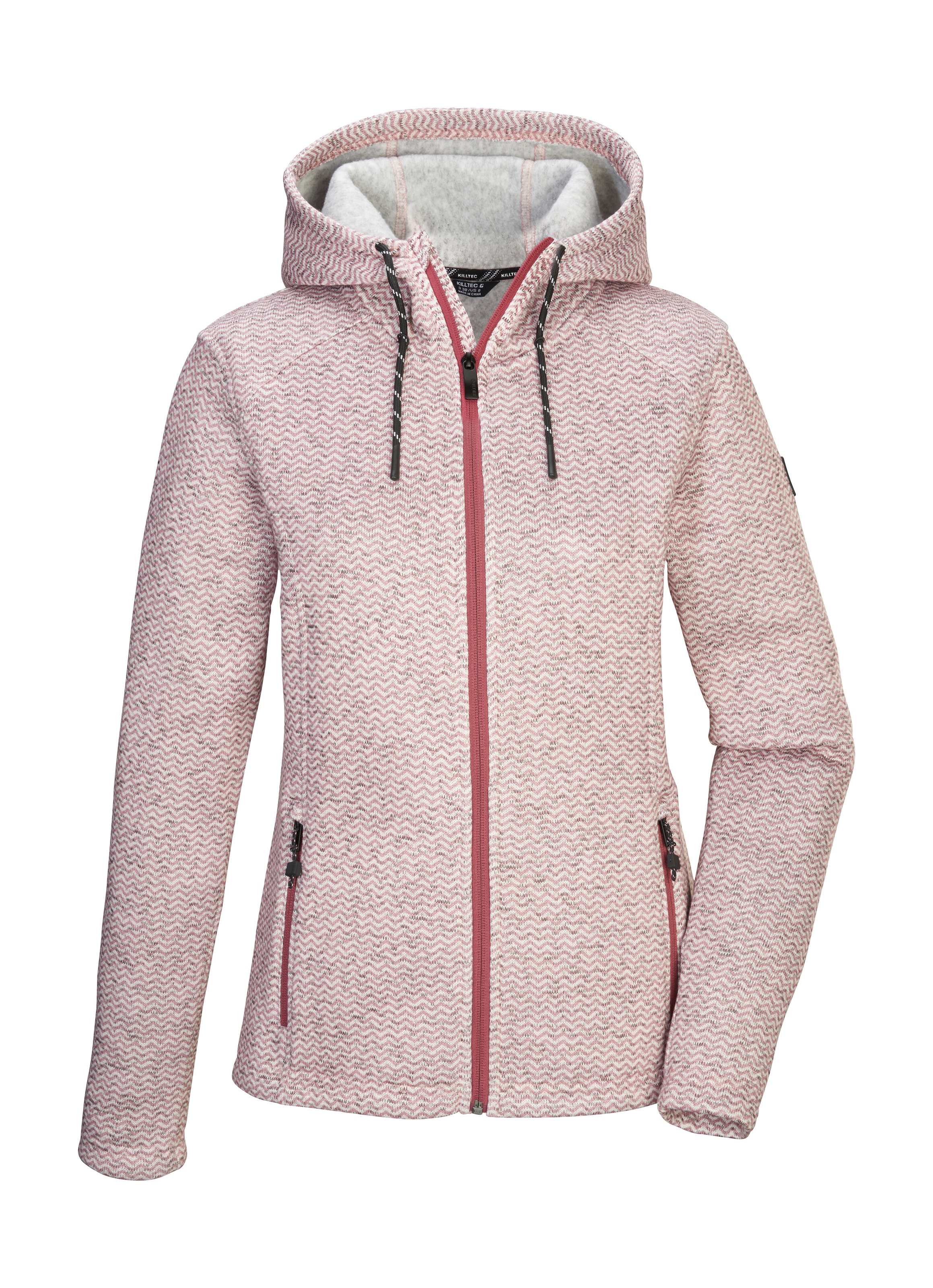 Killtec Fleecejacke »KOW 5 WMN KNTFLC JCKT« Strickfleecejacke mit verstellbarer Kapuze und Kinnschutz