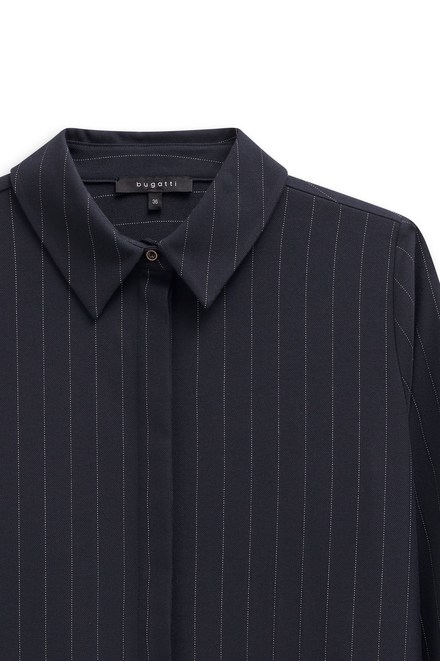 bugatti Blouse à manches longues »Stretch-Mix« mit Nadelstreifen und verdeckter Knopfleiste