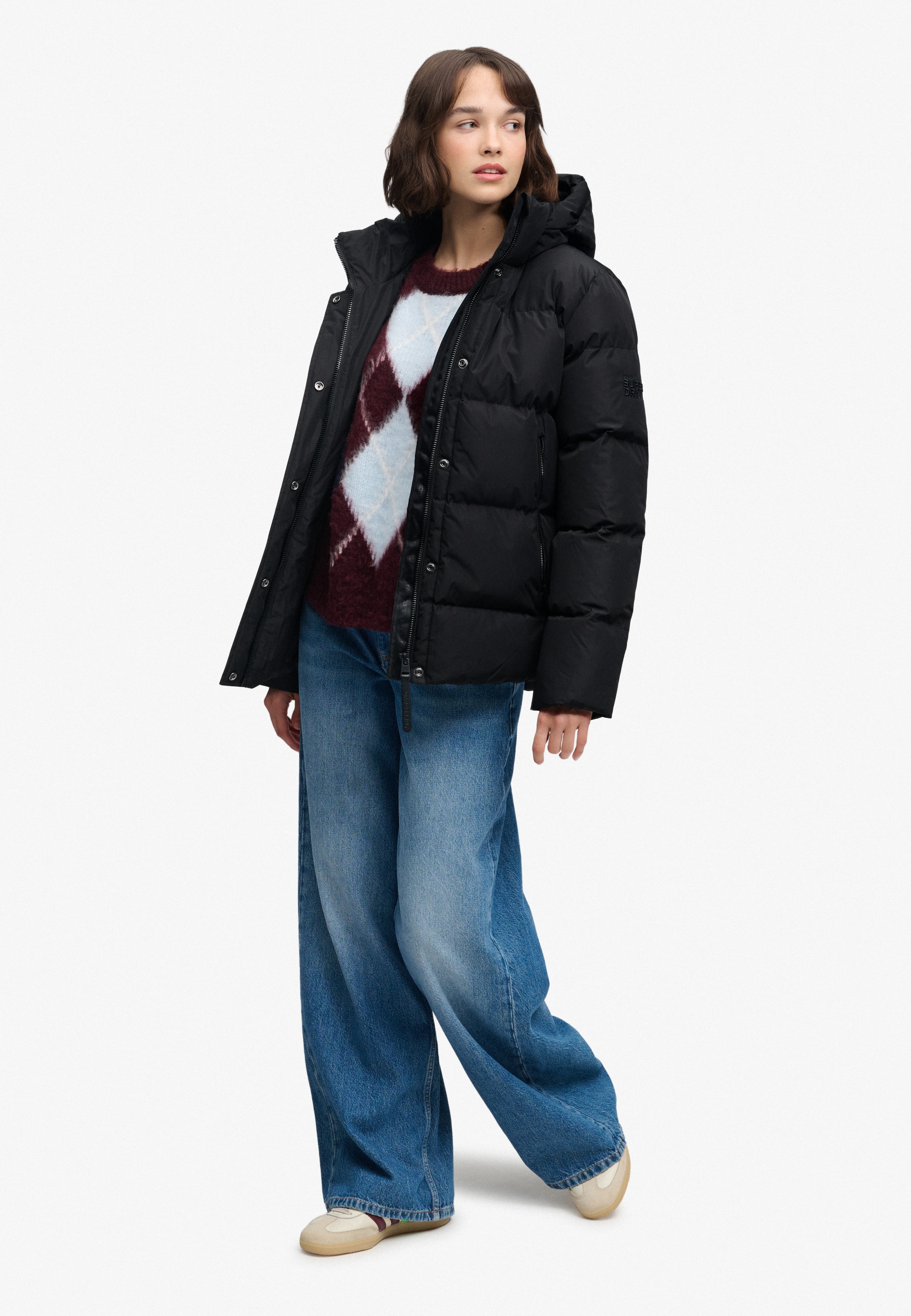 Superdry Veste matelassée »HOODED 5 BAFFLE SPORTS PUFFER« avec capuche Kunstfaser, relaxed fit