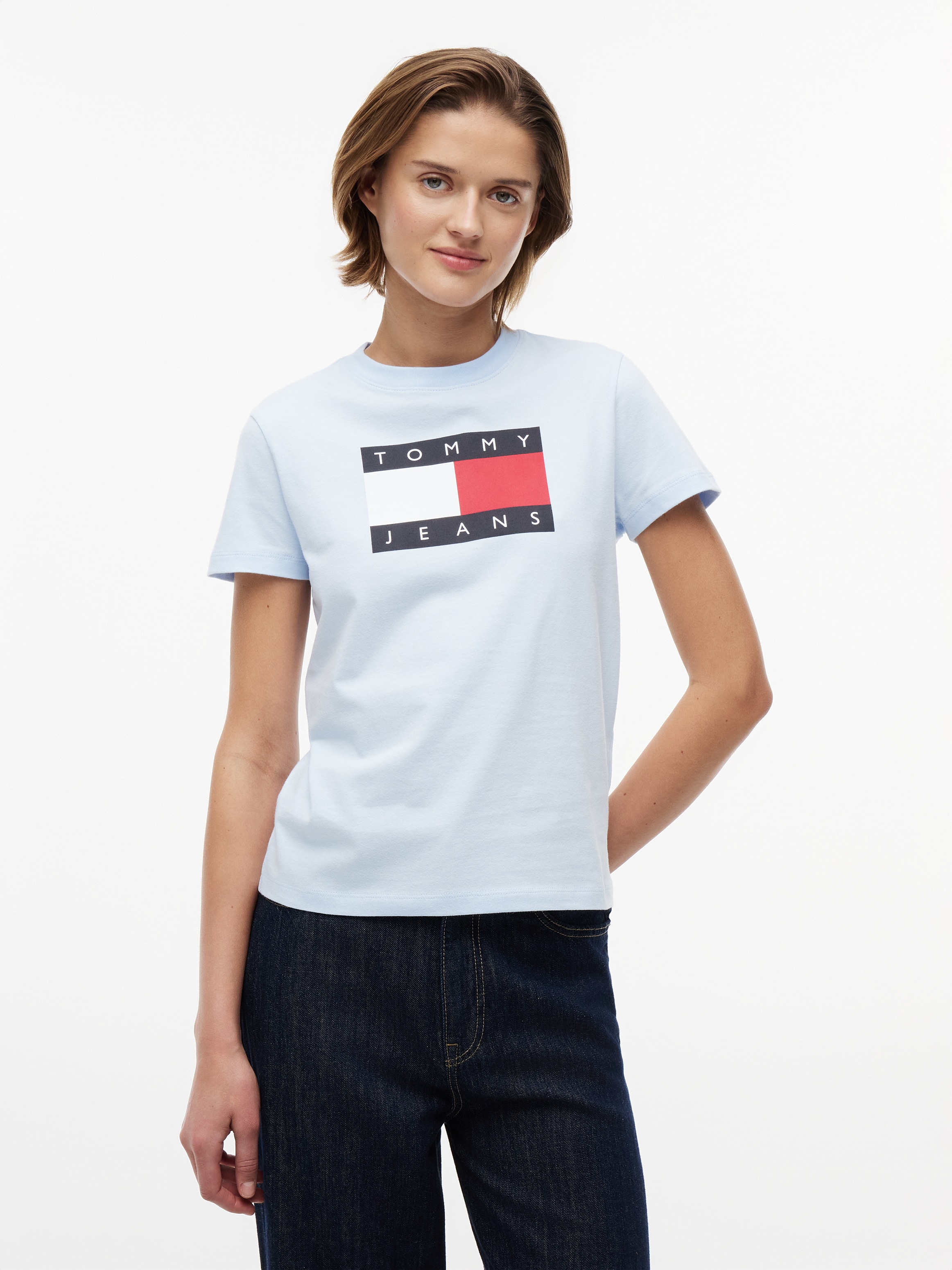 Tommy Jeans Kurzarmshirt »TJW REG TJ FLAG SS TEE« Baumwolle, Logodruck, regular fit