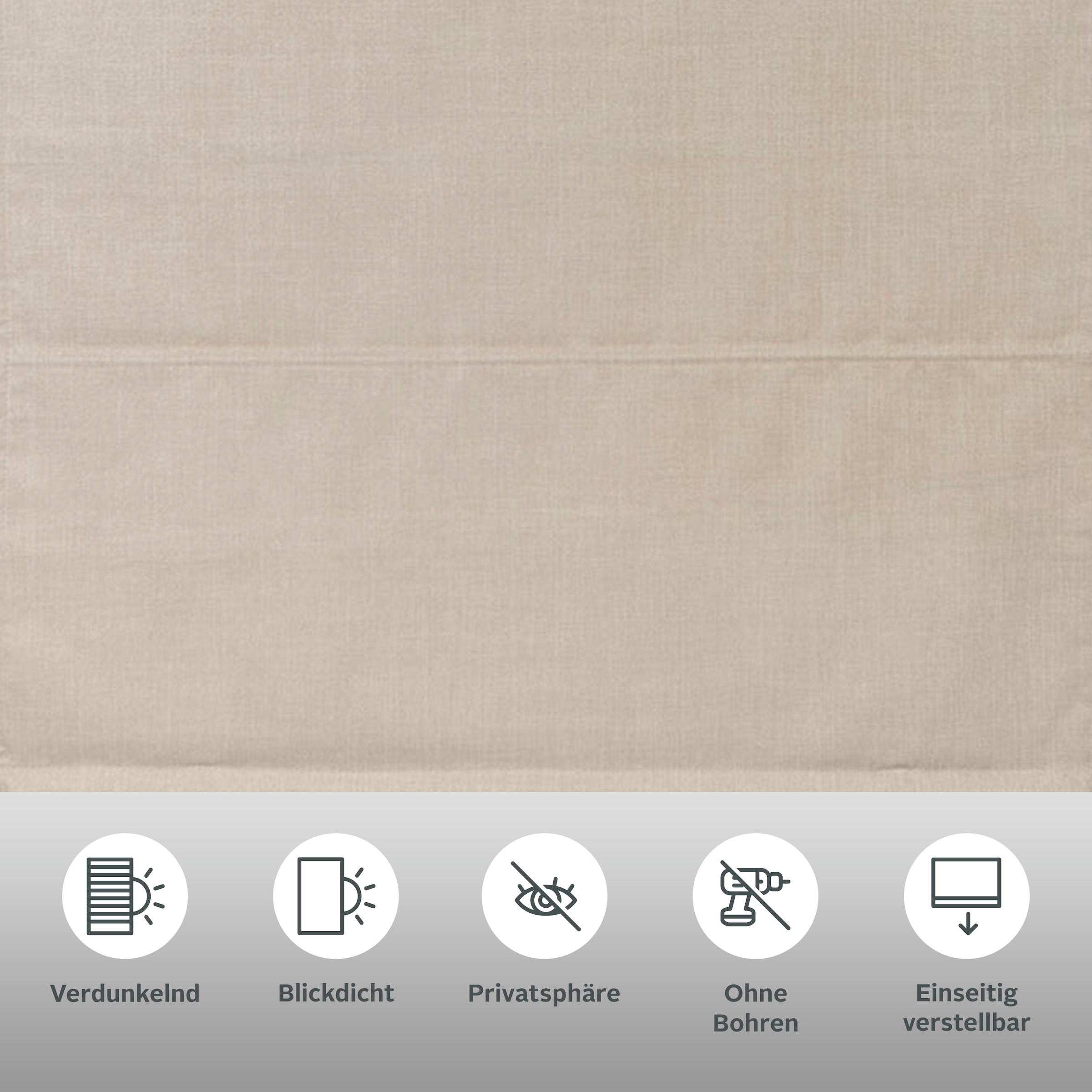 my home Rollo »RIOLA« verdunkelnd Blendschutz | Sichtschutz | Verdunkelung ohne Bohren freihängend Faltrollo in trendiger Leinenoptik, einfache Montage