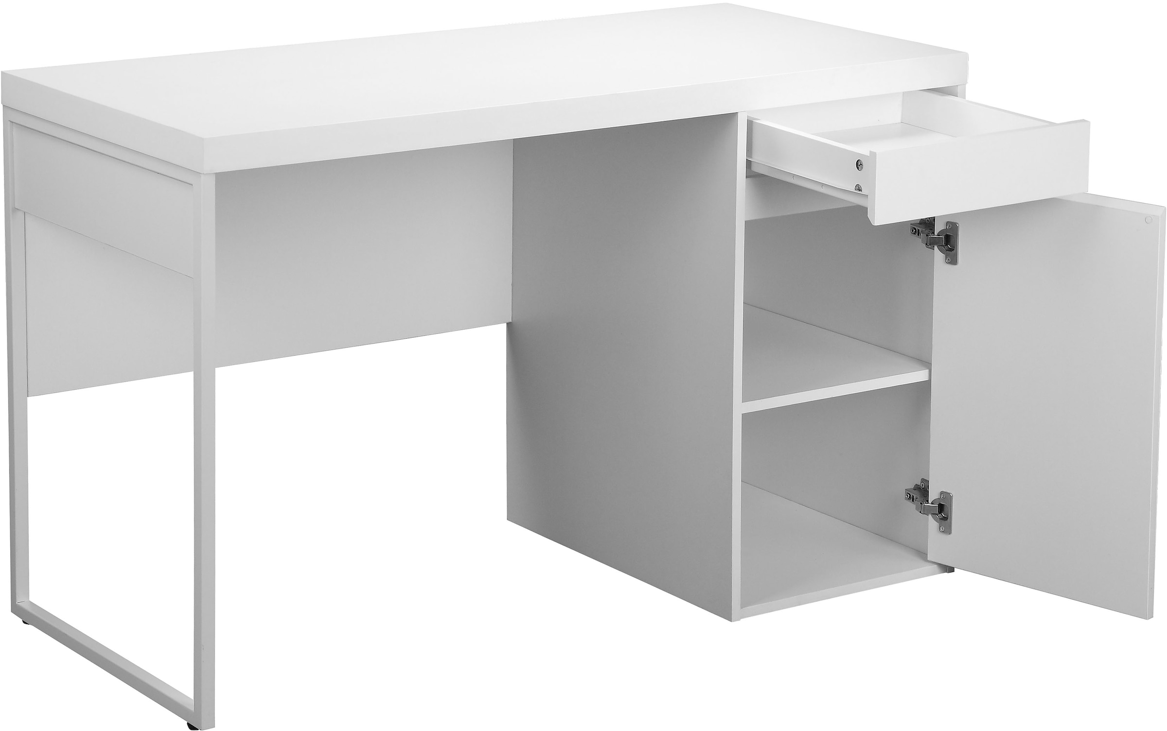 INOSIGN Schreibtisch »Oakley« mit 45 mm starker Tischplatte,  Schublade, Metallkufe, spiegelverkehrt montierbar, Breite 120 cm