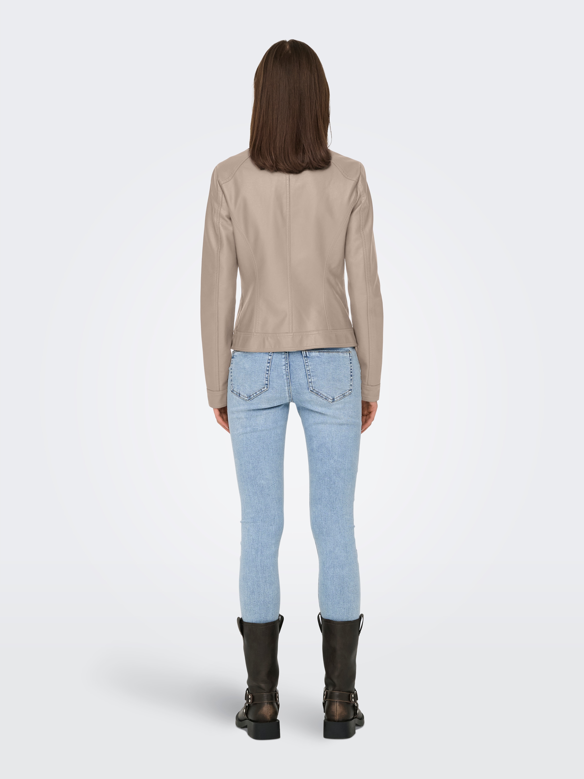 ONLY Veste en imitation cuir »ONLBANDIT – Bikerjacke mit figurbetonter Form und Reissverschlüssen« Lederimitat