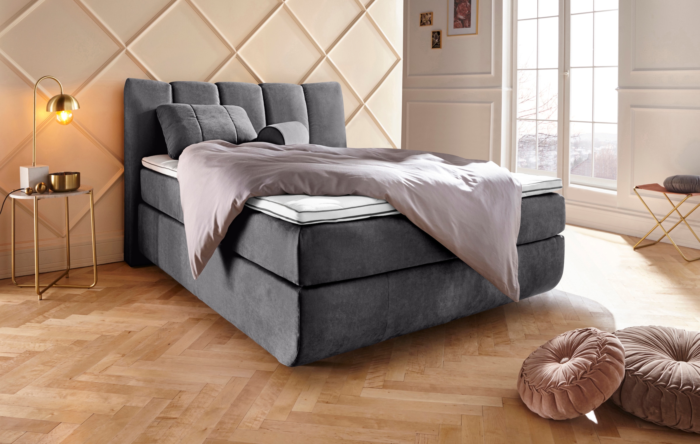 Leonique Boxspringbett »Océane« Bodenfrei- wirkt freischwebend, verschiedene Härtegrade (auch H4)