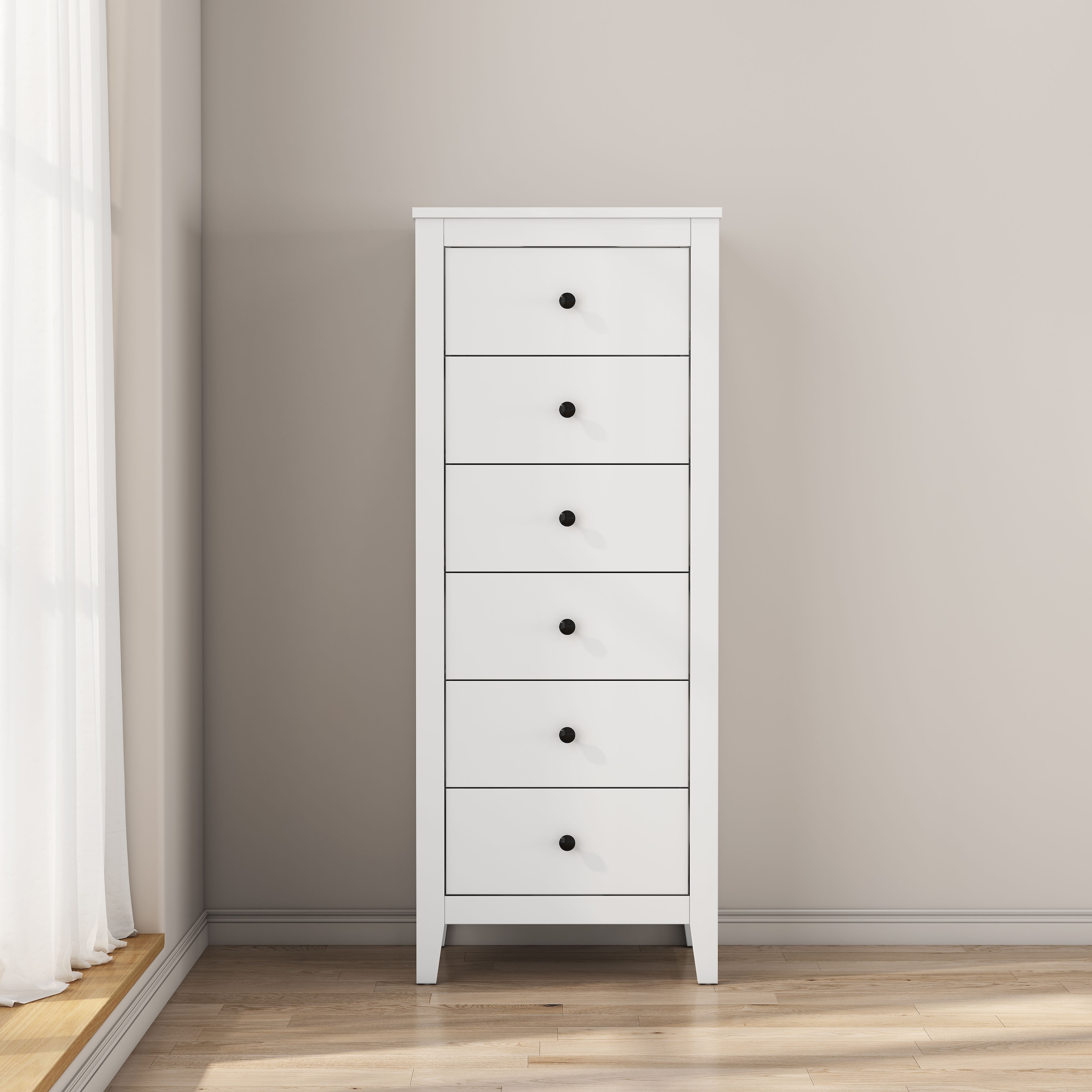 GOODproduct Kombikommode »Borkum Sideboard Anrichte mit 6 Schubladen Landhaus weiss Bestseller« hochwertige Griffe aus Metall, 