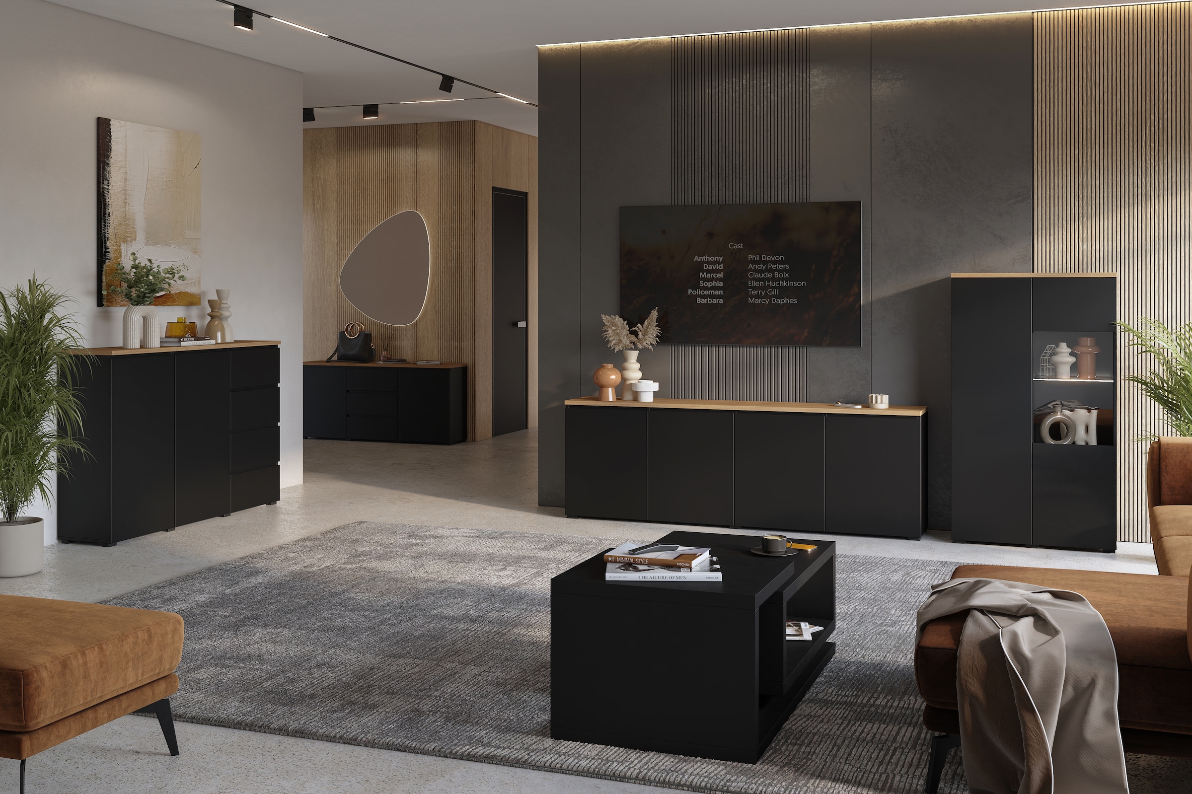 GOODproduct Vitrines »Modo, Breite 80 cm, moderner griffloser Vitrineschrank« Vitrine mit viel Stauraum, Einlegeböden verstellbar, Glastür