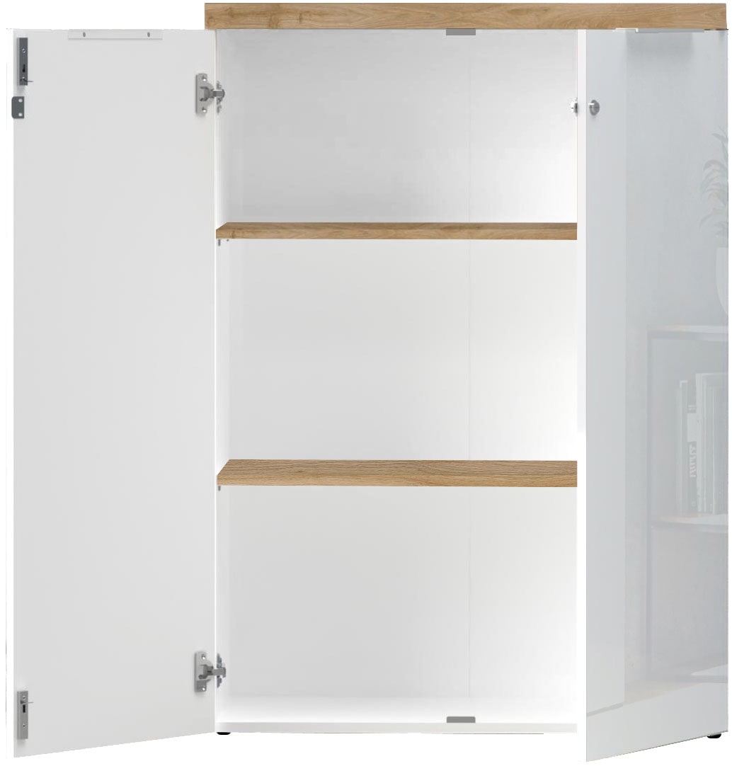 Home affaire Aktenschrank »Easy H 115 cm, Büroschrank, Mehrzweckschrank mit 2 Türen« Metallgriffe,  abschliessbar, Top 38 mm stark