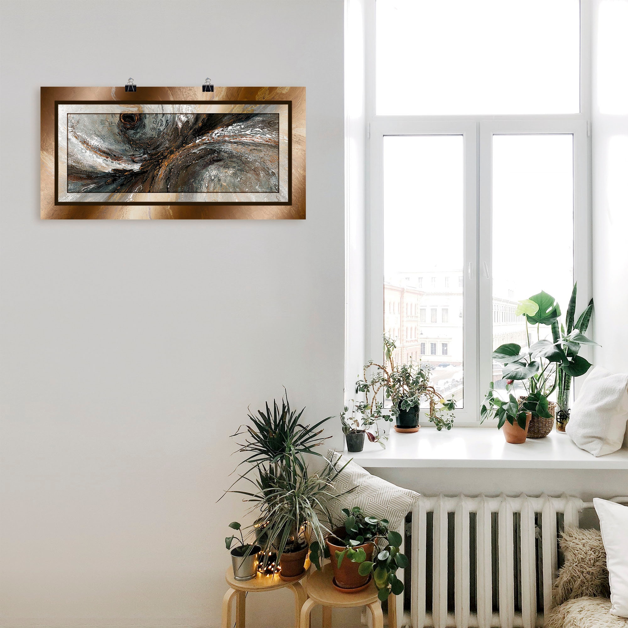 Artland Fresque murale »Gold Abstrakt 2« 1 cuis tlg. als Alubild, Leinwandbild, Poster in verschied. Grössen