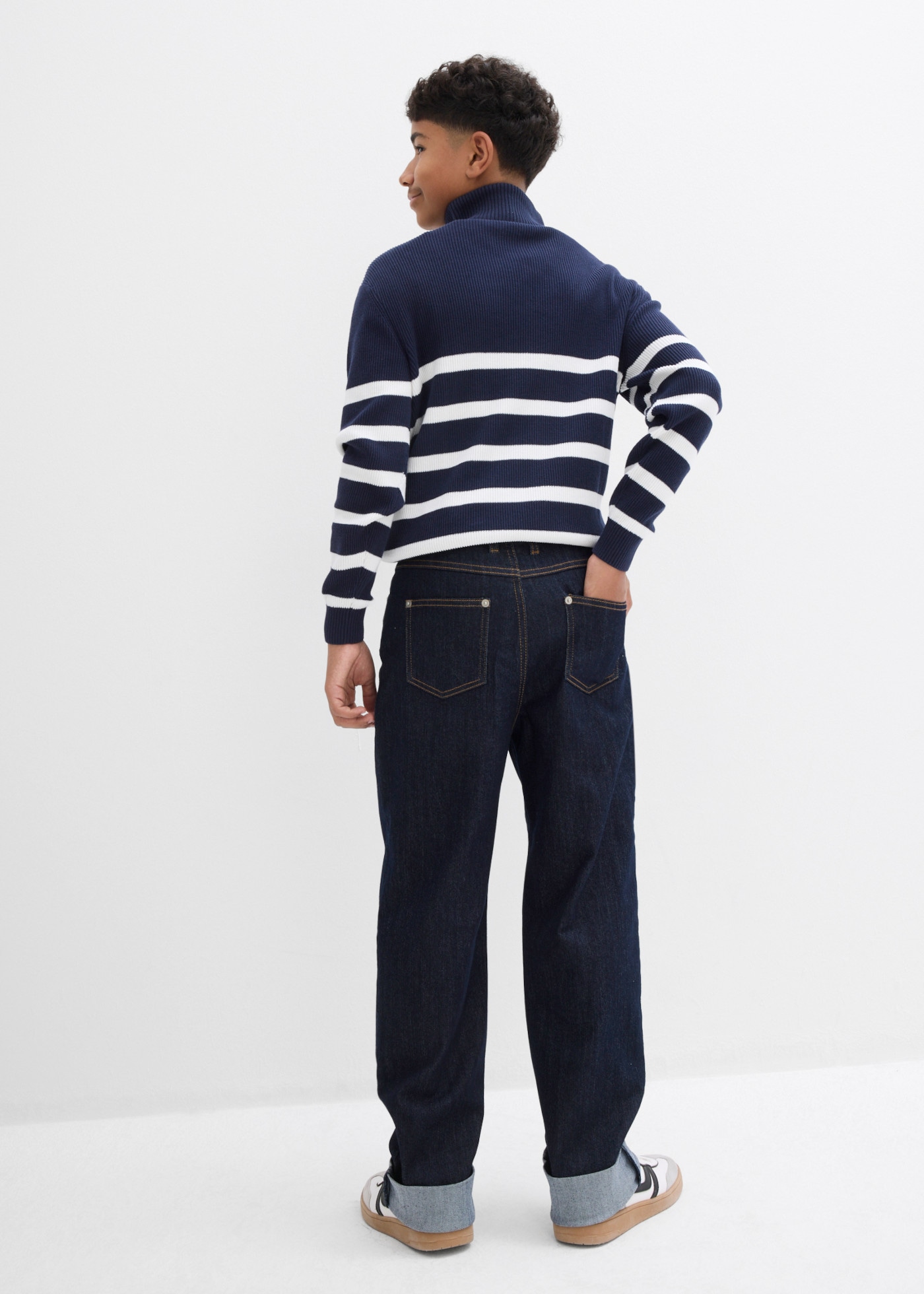 bonprix Jeans loose fit style baggy, avec ourlet retroussé, coupe décontractée