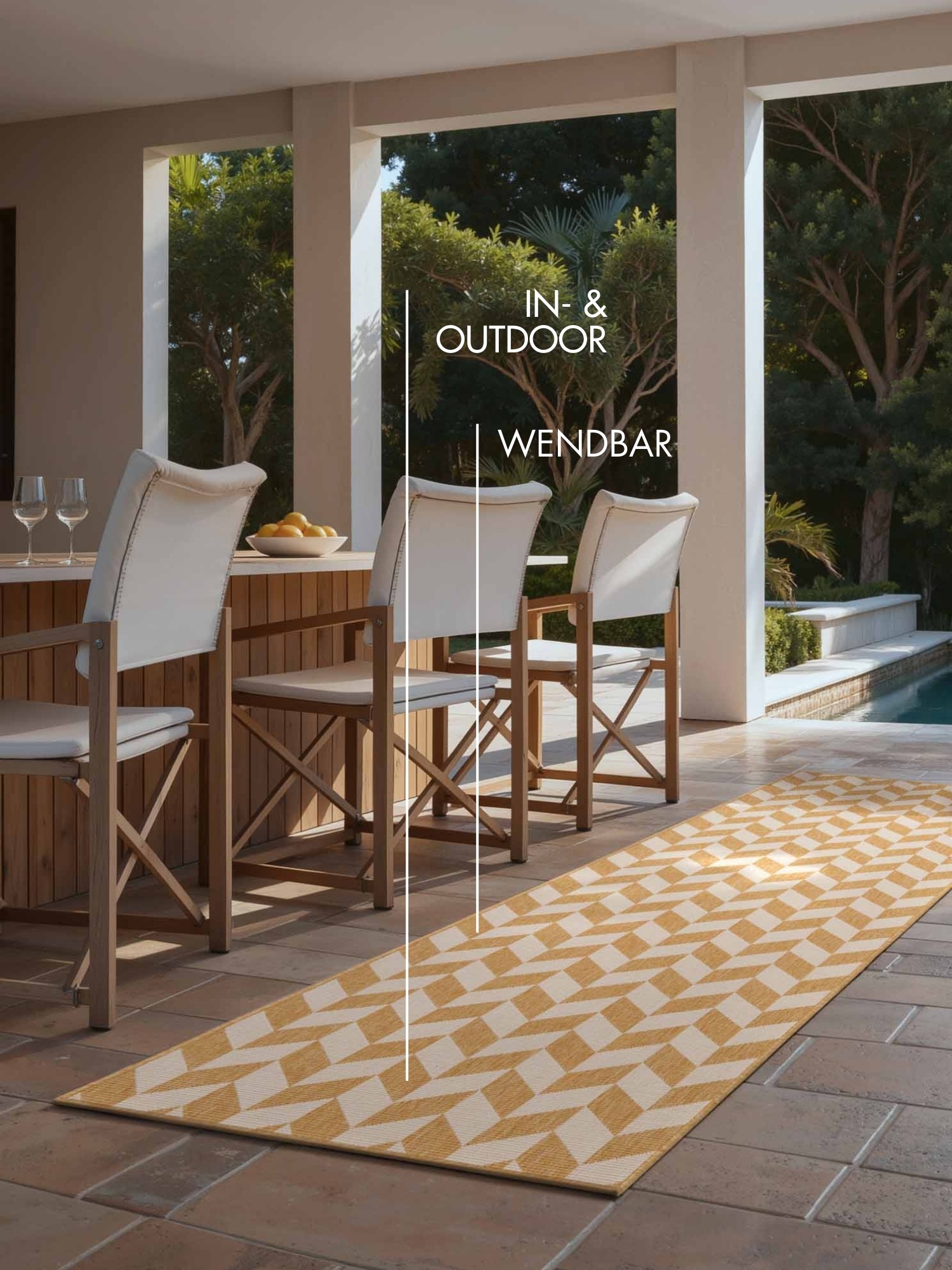 Ted Baker Teppich »Terrick , Wendeteppich« rechteckig 8 mm Höhe Designteppich, Wetterfest, Pflegeleicht, Modern, Wohnzimmer, Terrasse