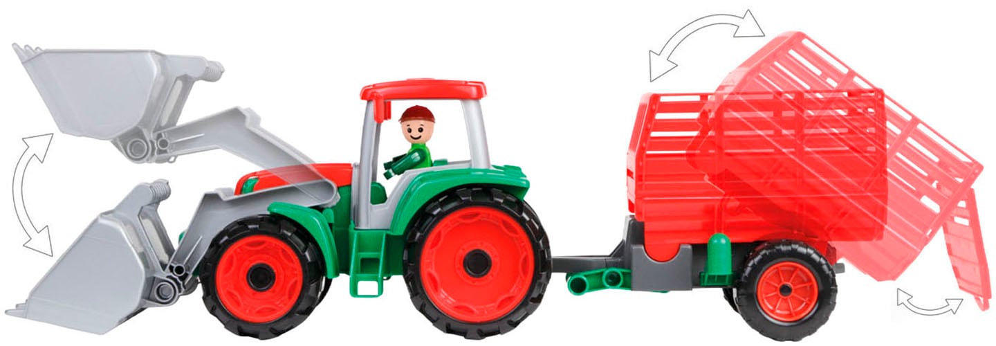 Lena® Tracteur jouet »Truxx Traktor« avec remorque à foin; incl. figurine de jeu; Fabriqué en Europe