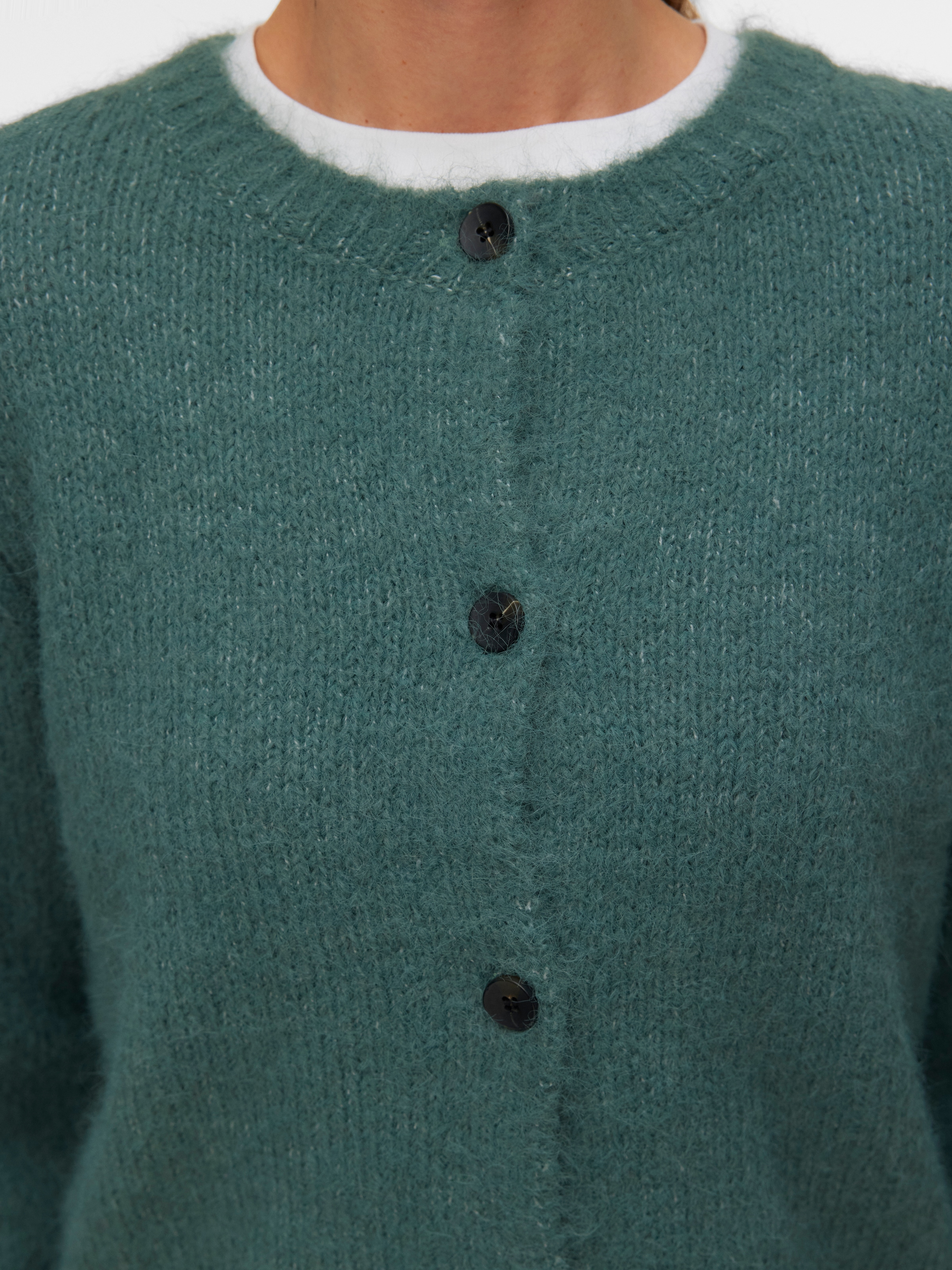Vero Moda Strickjacke »VMNOVAH LS O-NECK BUTTON CARDI GA NOOS« Materialmix, regular fit