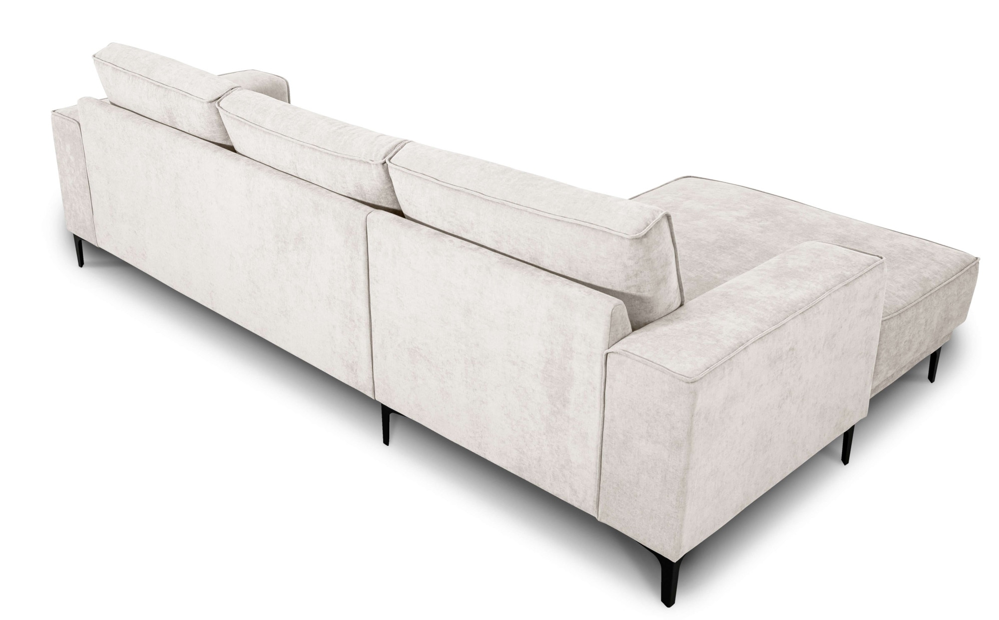PLACES OF STYLE Ecksofa »Polsterecke Oland, Struktur, Flachgewebe, Luxus-Microfaser, Boucle« L-Form, 280 cm, Wellenunterfederung, Skandi-Design, Metallfüsse