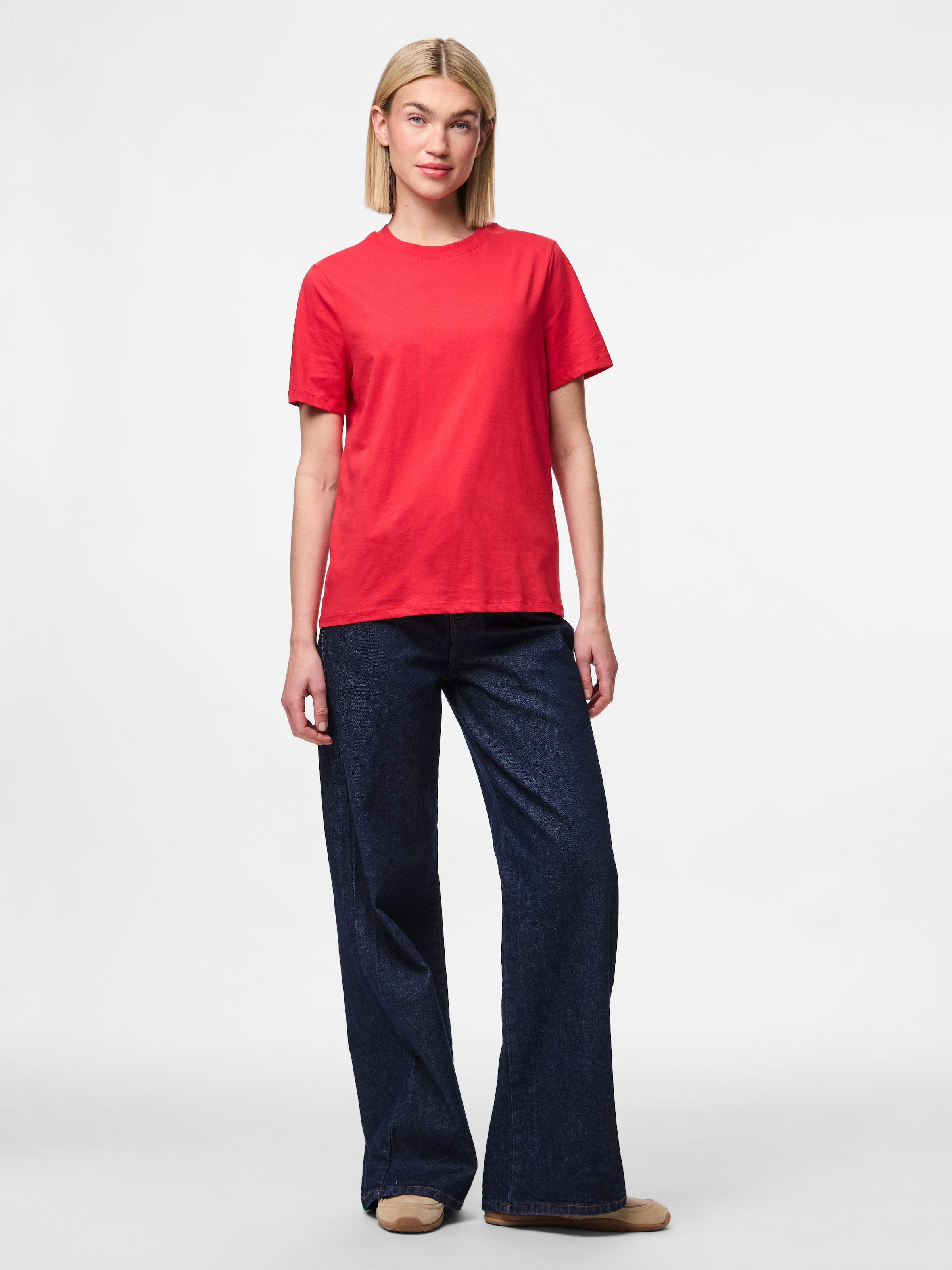 pieces Shirt à col rond »PCRIA SS SOLID TEE NOOS BC«