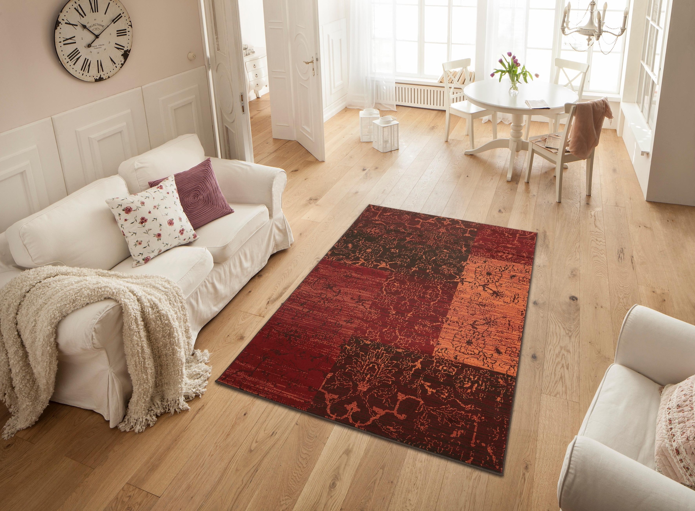 my home Teppich »Bennet« rechteckig 7 mm Höhe Vintage Design, flach, Kurzflor, weich, pflegeleicht, elegant