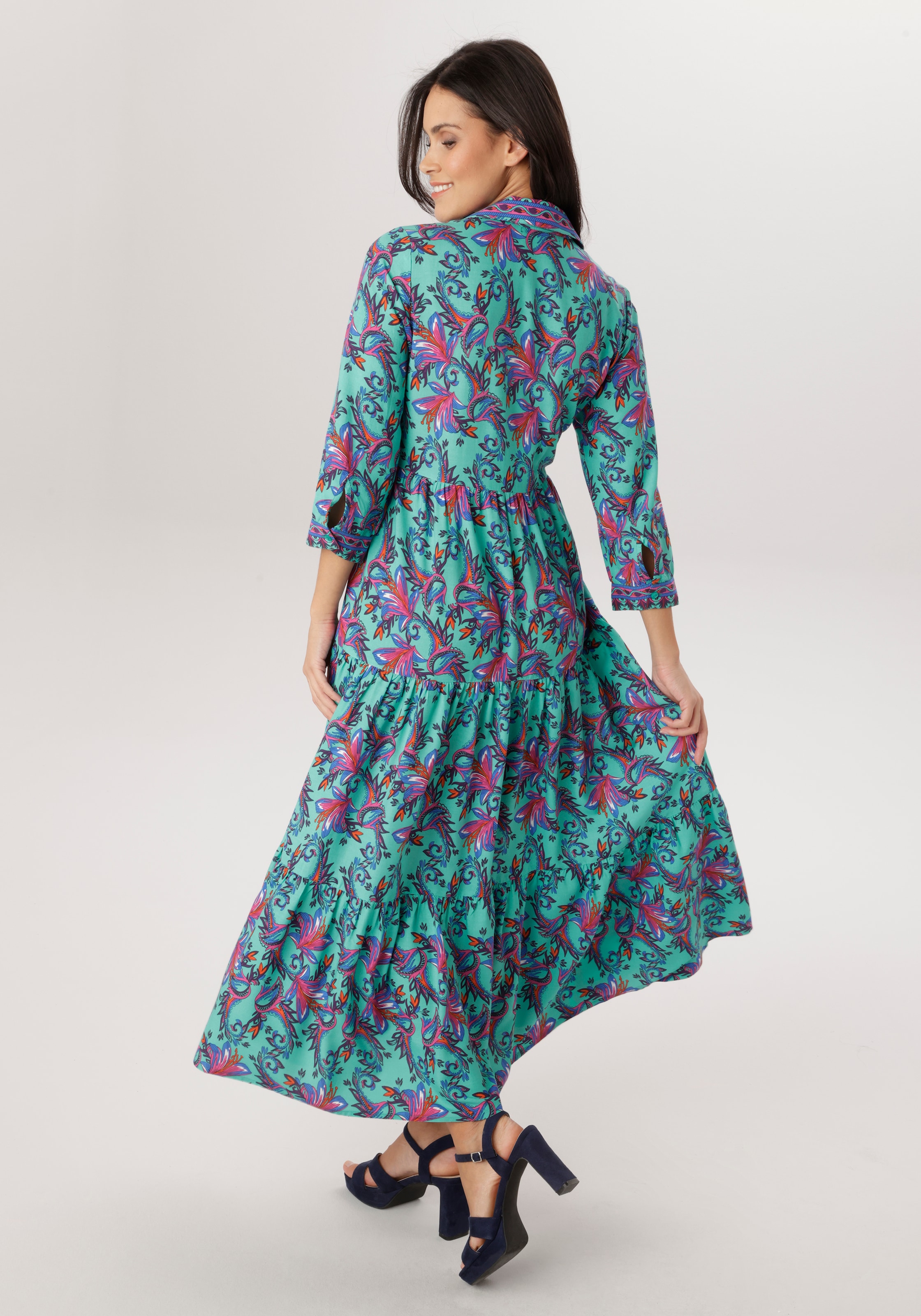 Aniston SELECTED Maxi robe in fantasievoller Ranken- und Blütendruck - NEUE KOLLEKTION