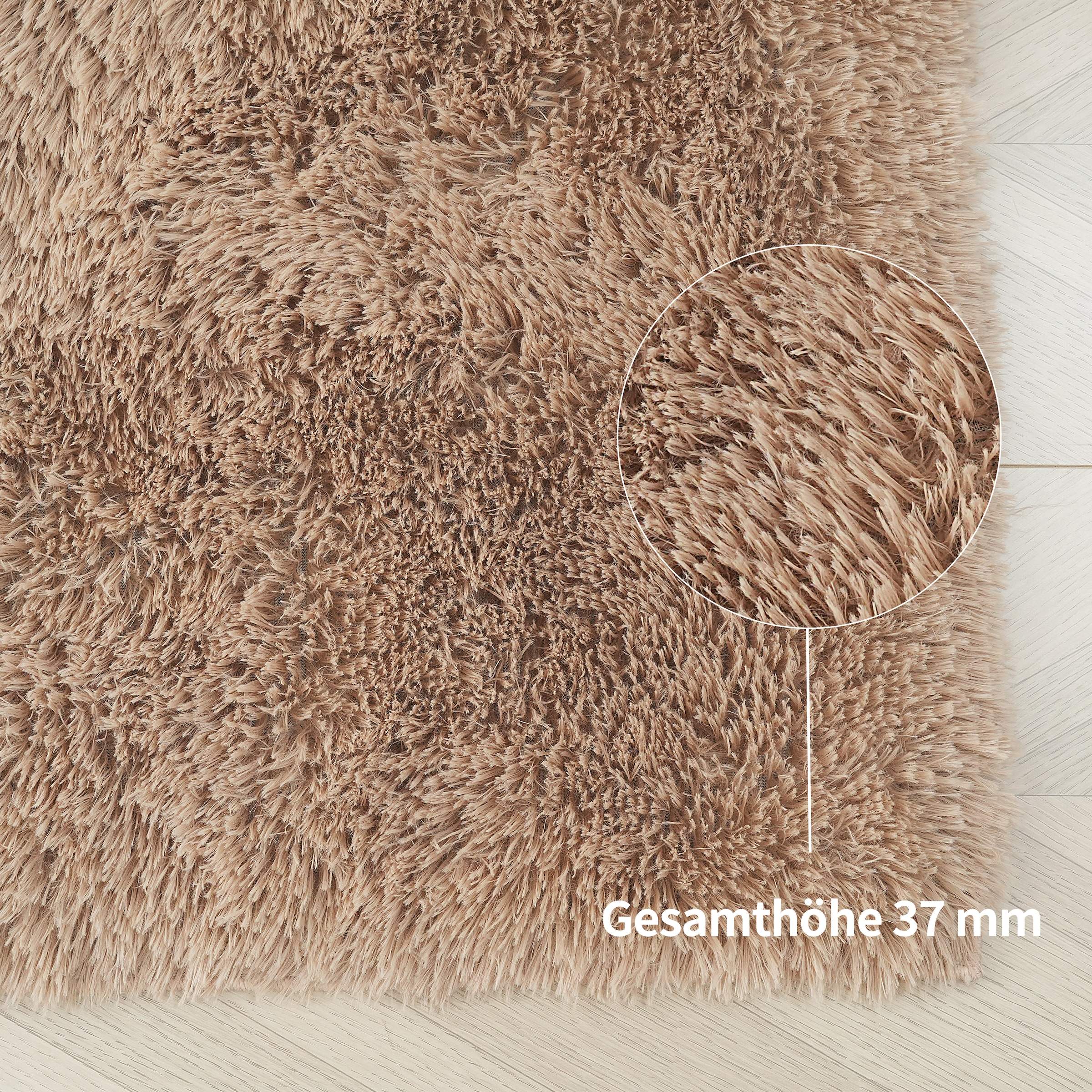 GOODproduct Hochflor-Teppich »Leava, besonders weich und kuschelig, leichter Glanz« rechteckig 37 mm Höhe uni, Mikrofaser Teppiche, Plüsch, Wohnzimmer, Schlafzimmer, Esszimmer