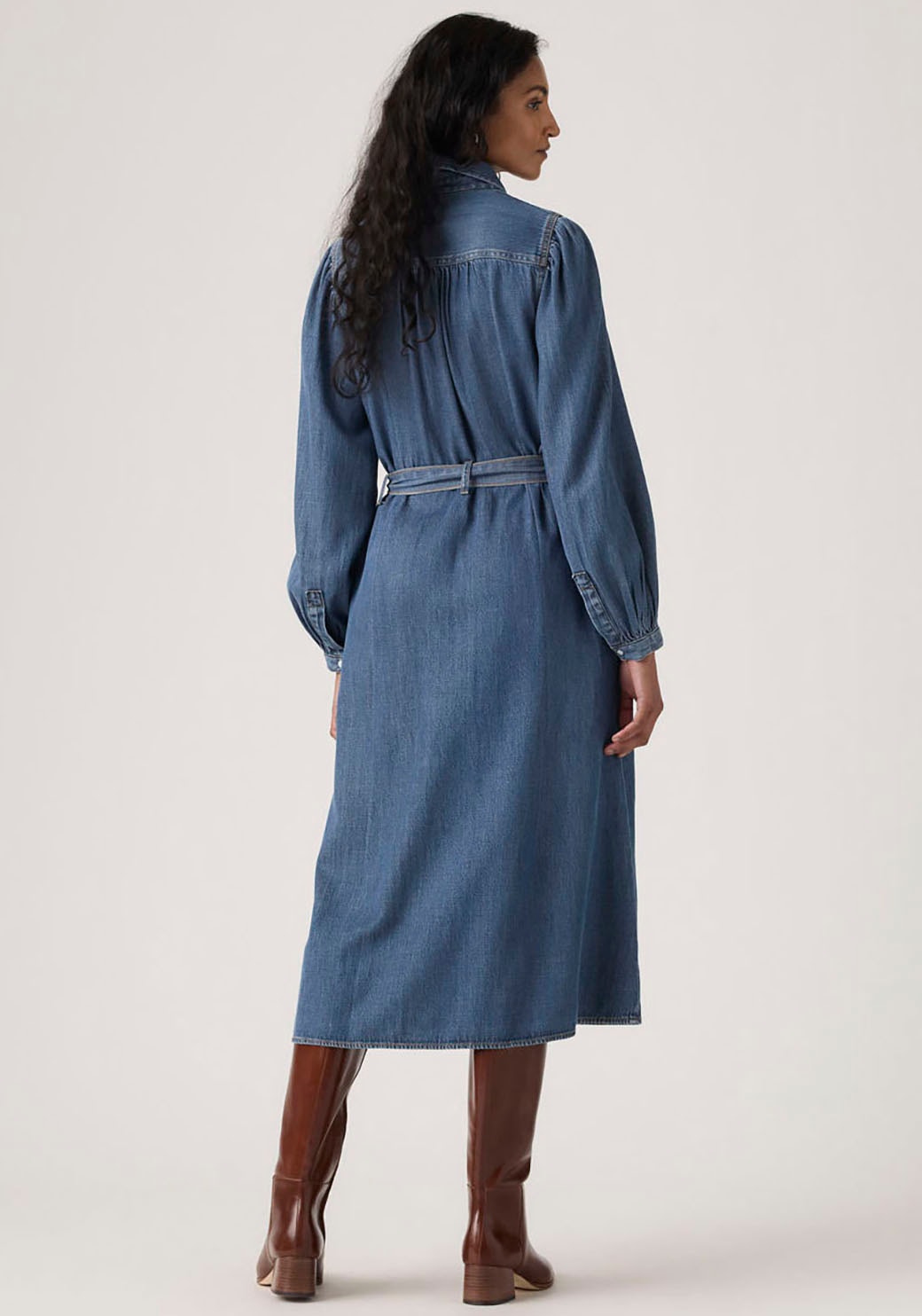 Levi's® Robe en jean »JOURNEY LS MAXI DRESS« Poches pour les mains avec ceinture à nouer