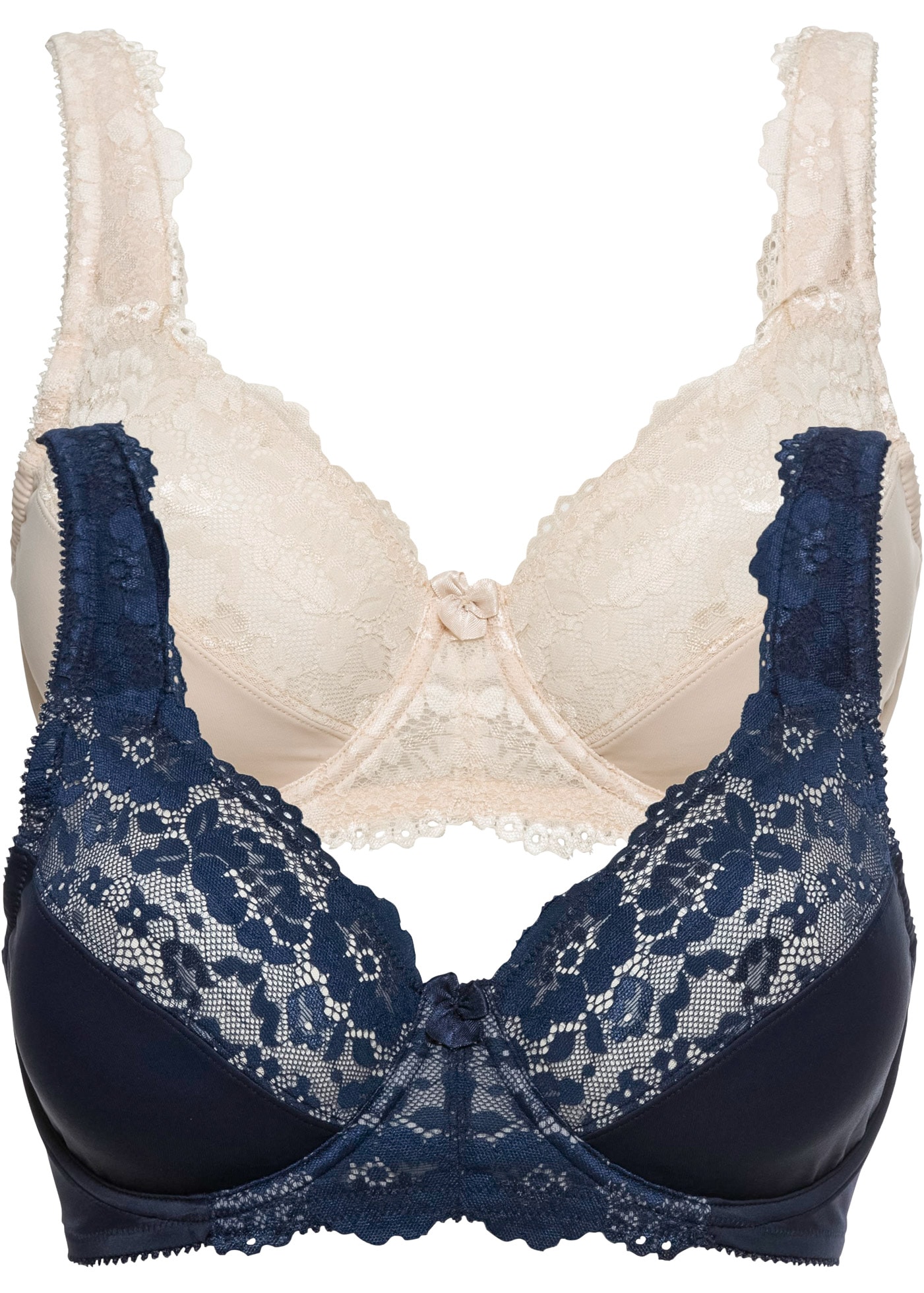 bonprix Soutien-gorge minimisant »Minimizer-BH mit gepolsterten Trägern (2er Pack)« Paquet, 2 pièces Avec armature et dentelle discrète