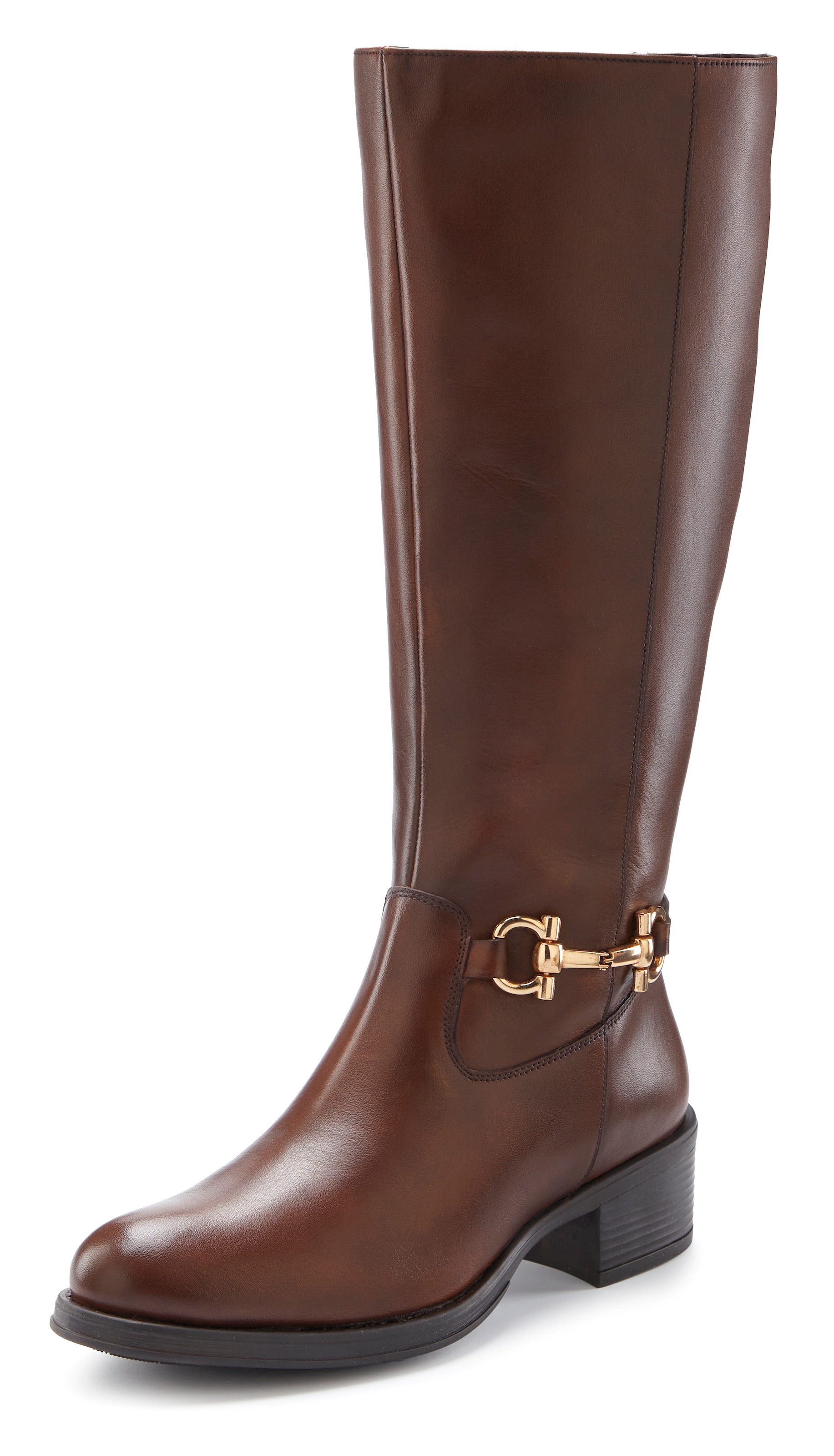 LASCANA Bottes »Stiefelette«  aus Leder mit Langschaft