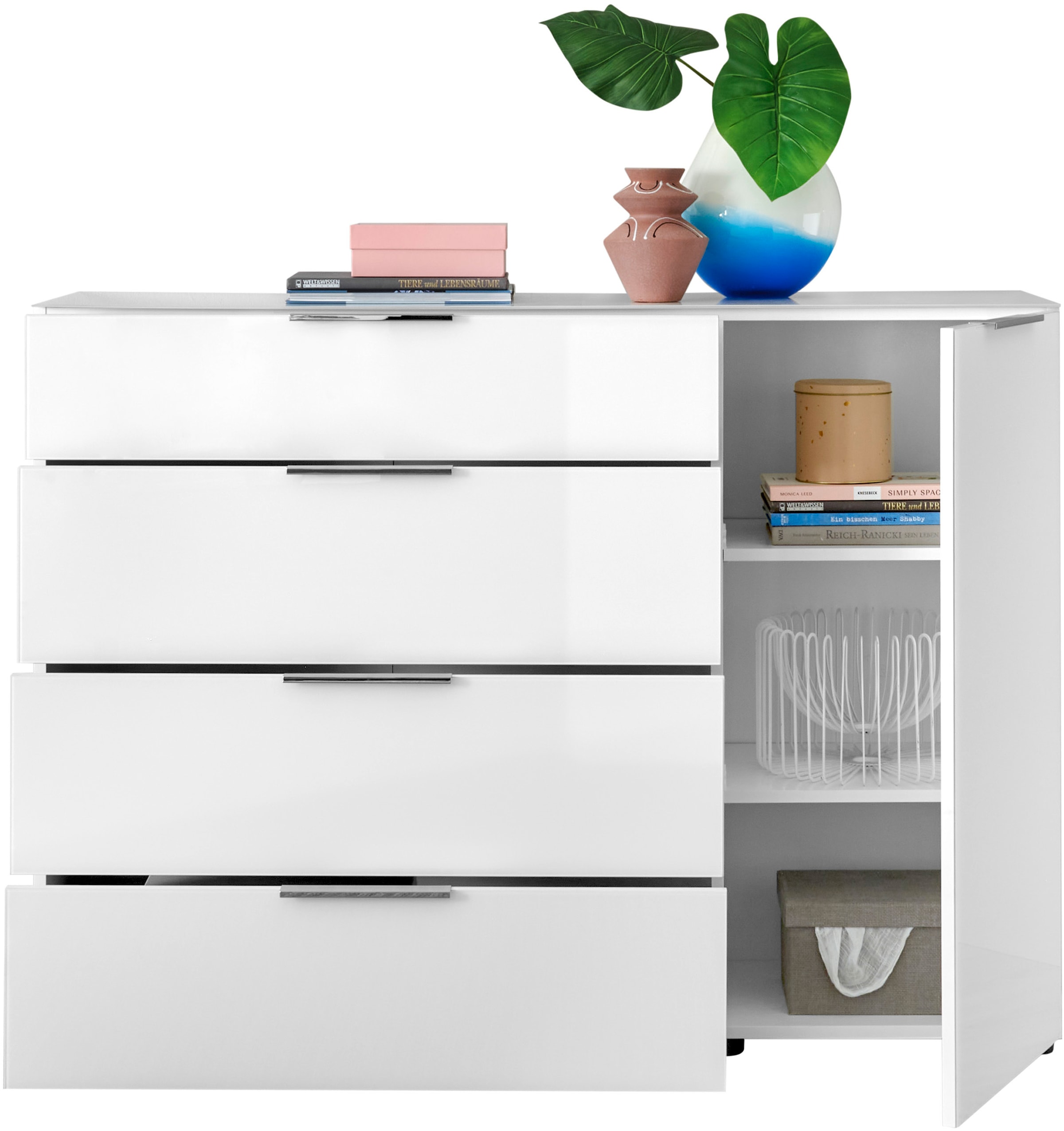 HBZ Kommode »Santorin, BxHxT 135x99x40 cm« 1 Stk. tlg. Breite 135cm, Softclose für Türen und Schubkästen, Melaminbeschichtung