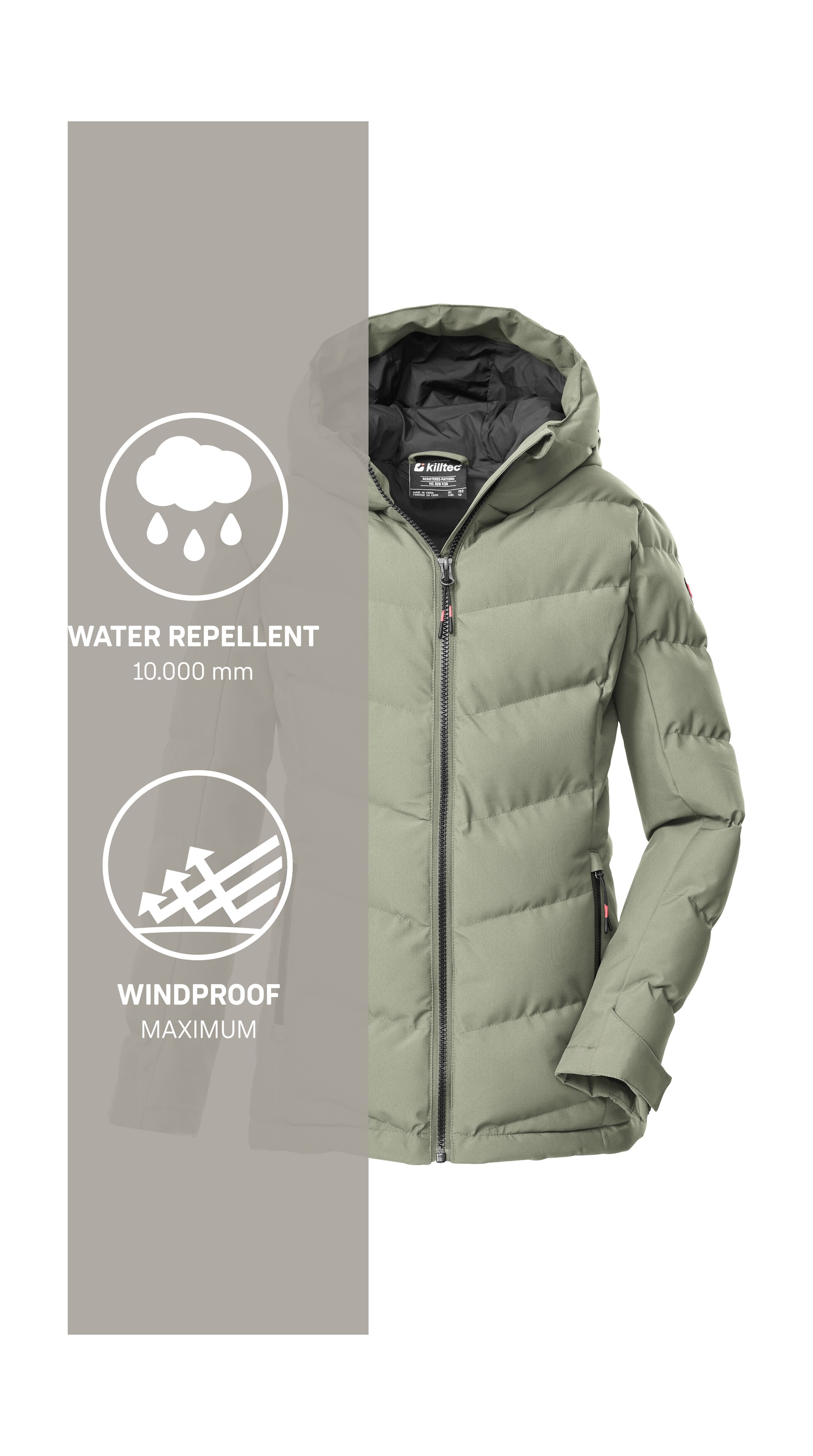 Killtec 1100000002199 »KOW 220 GRLS QLTD JCKT« Winddichte, wasserabweisende Kinderjacke mit verstellbaren Bündchen