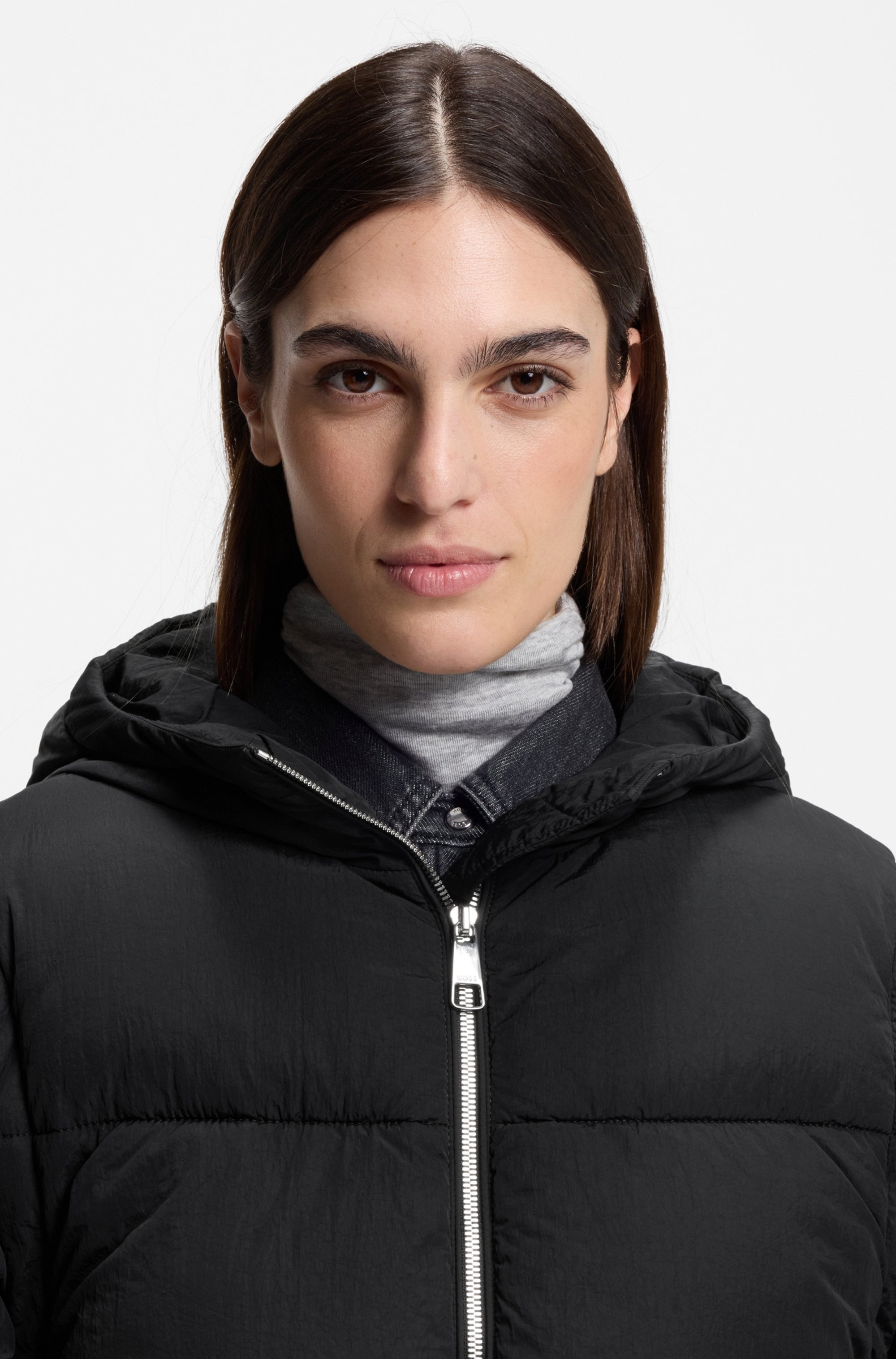 BOSS ORANGE Veste matelassée »Polala Premium Damenmode« 2 cuis tlg. mit Kapuze mit abnehmbaren Ärmeln und Schal