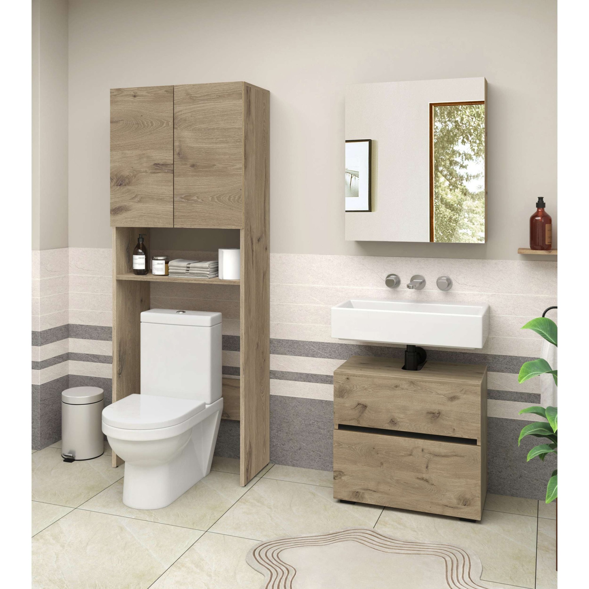 Home affaire Waschmaschinenumbauschrank »Wisla« mit 2 Türen, Breite 68 cm, Höhe 180 cm