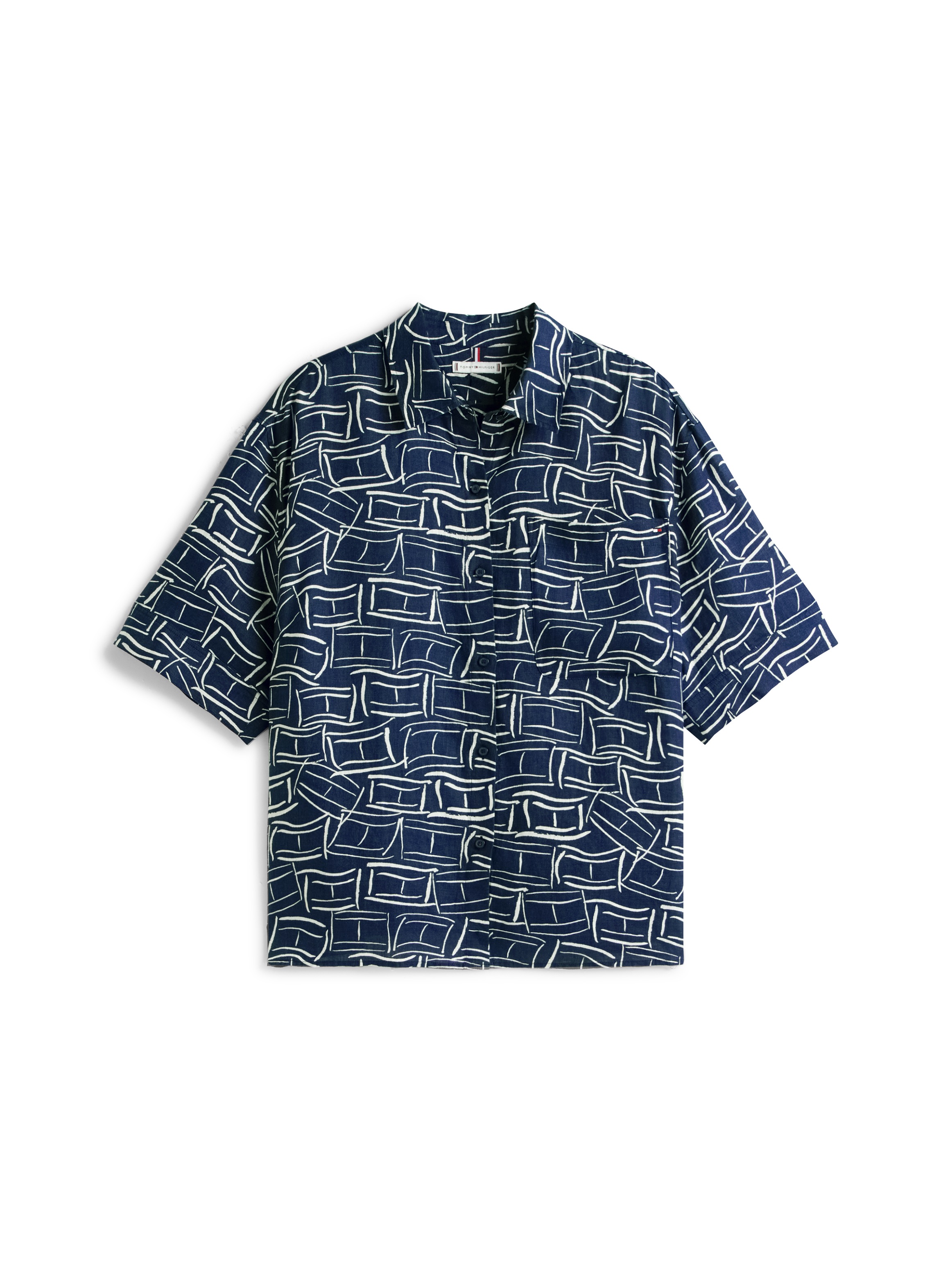 Tommy Hilfiger Curve Kurzarmshirt »CRV ESS LINEN SHIRT WITH SS« in grossen Grössen