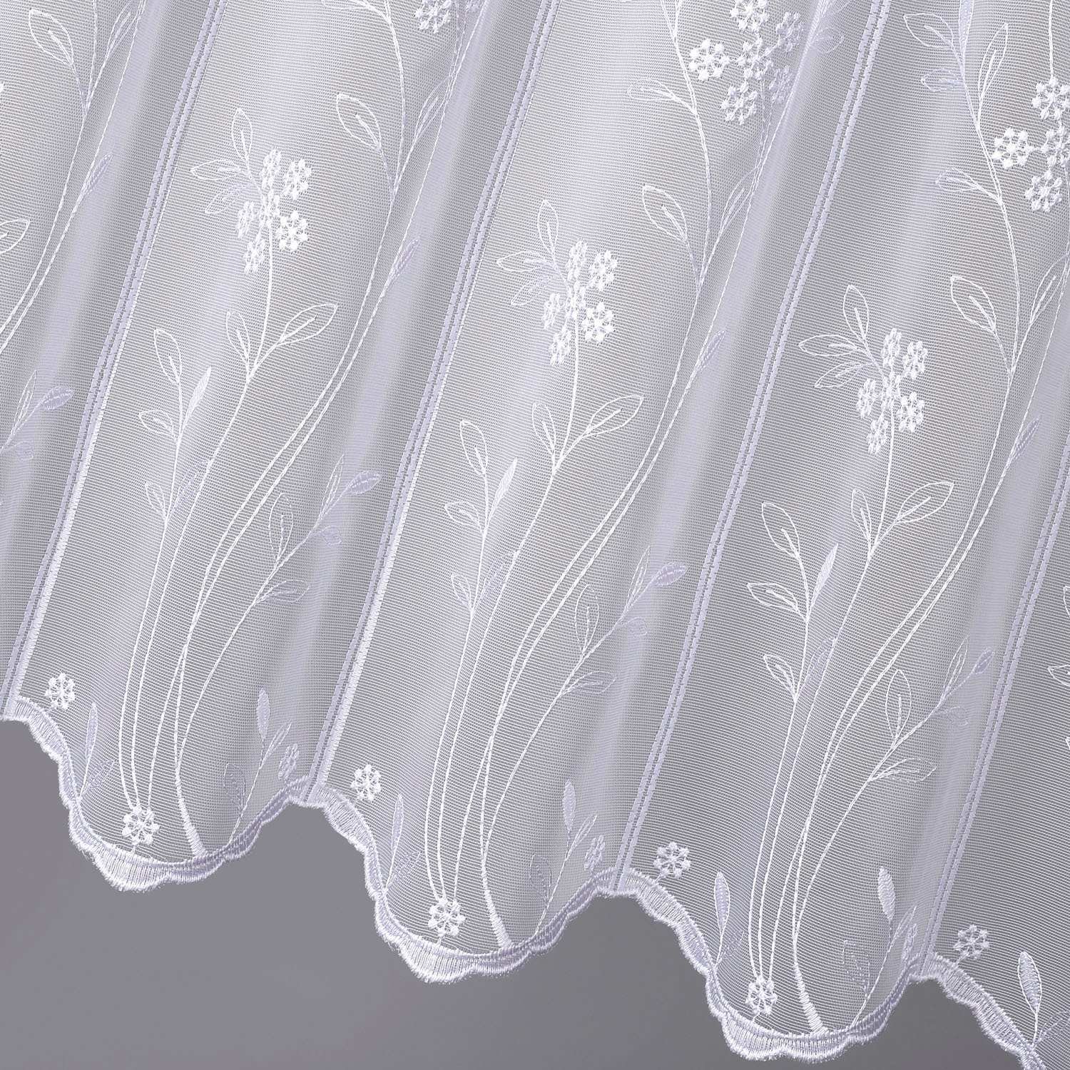 Gerster Rideau à vitres »Arina, 1 Stück, Durchzuglöcher, transparent, Blumen Stickerei« Orifices de passage 1 cuis tlg. Bistro brodé avec broderie florale