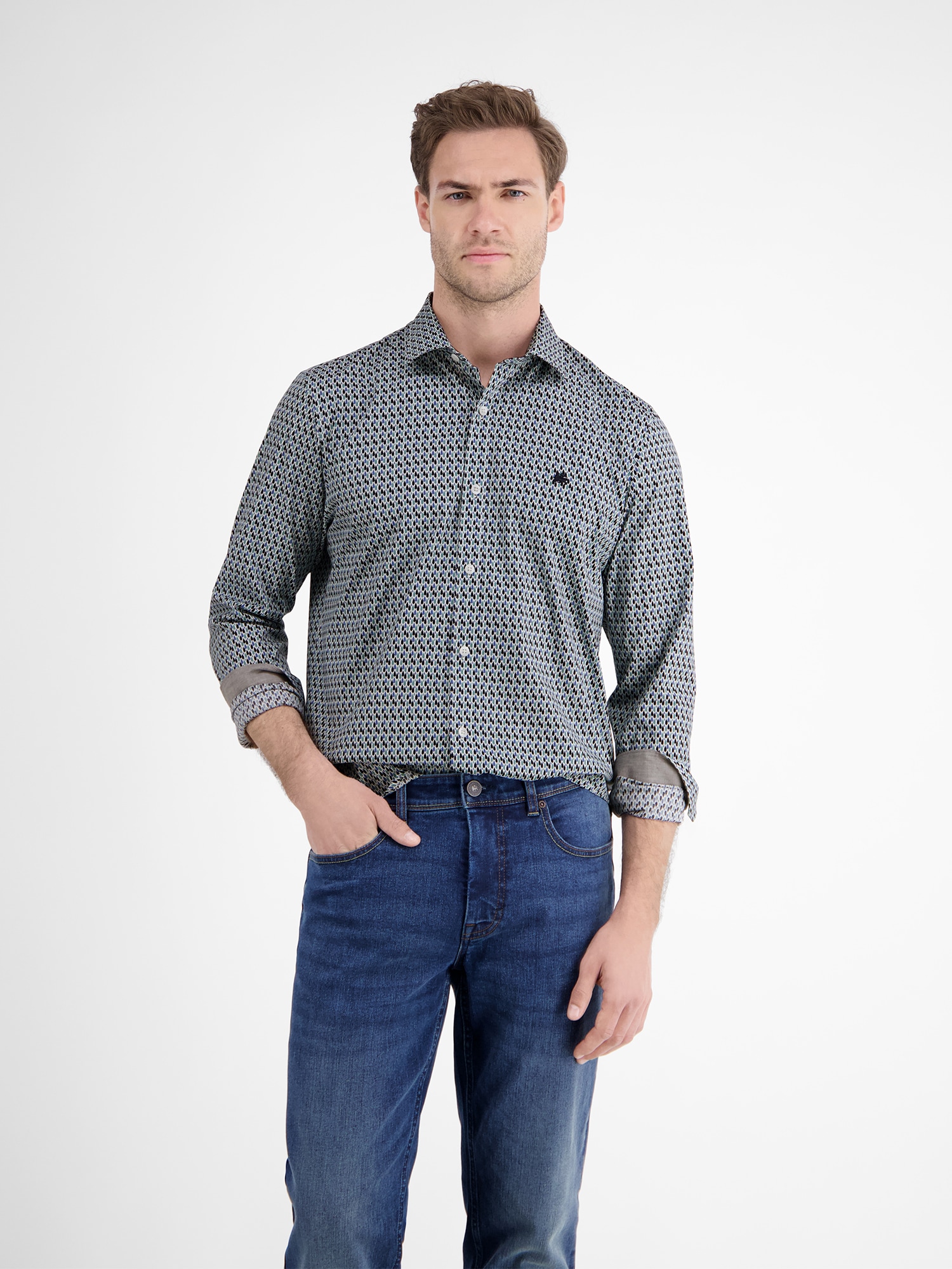 LERROS Chemise à manches longues »Poplinhemd mit Stretchanteil«