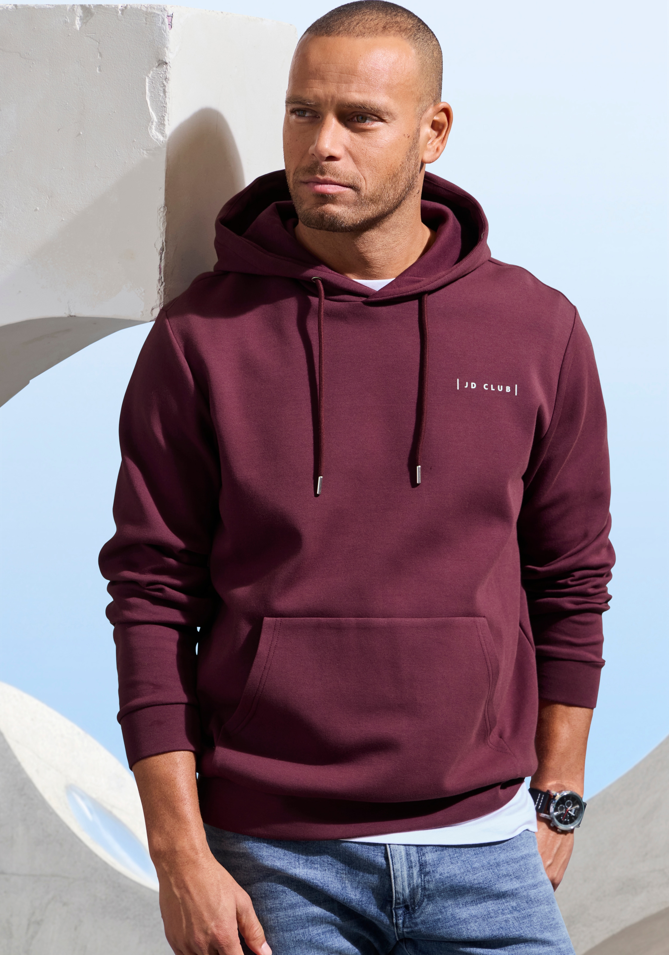 John Devin Hoodie , qualité haut de gamme avec logo discret imprimé devant
