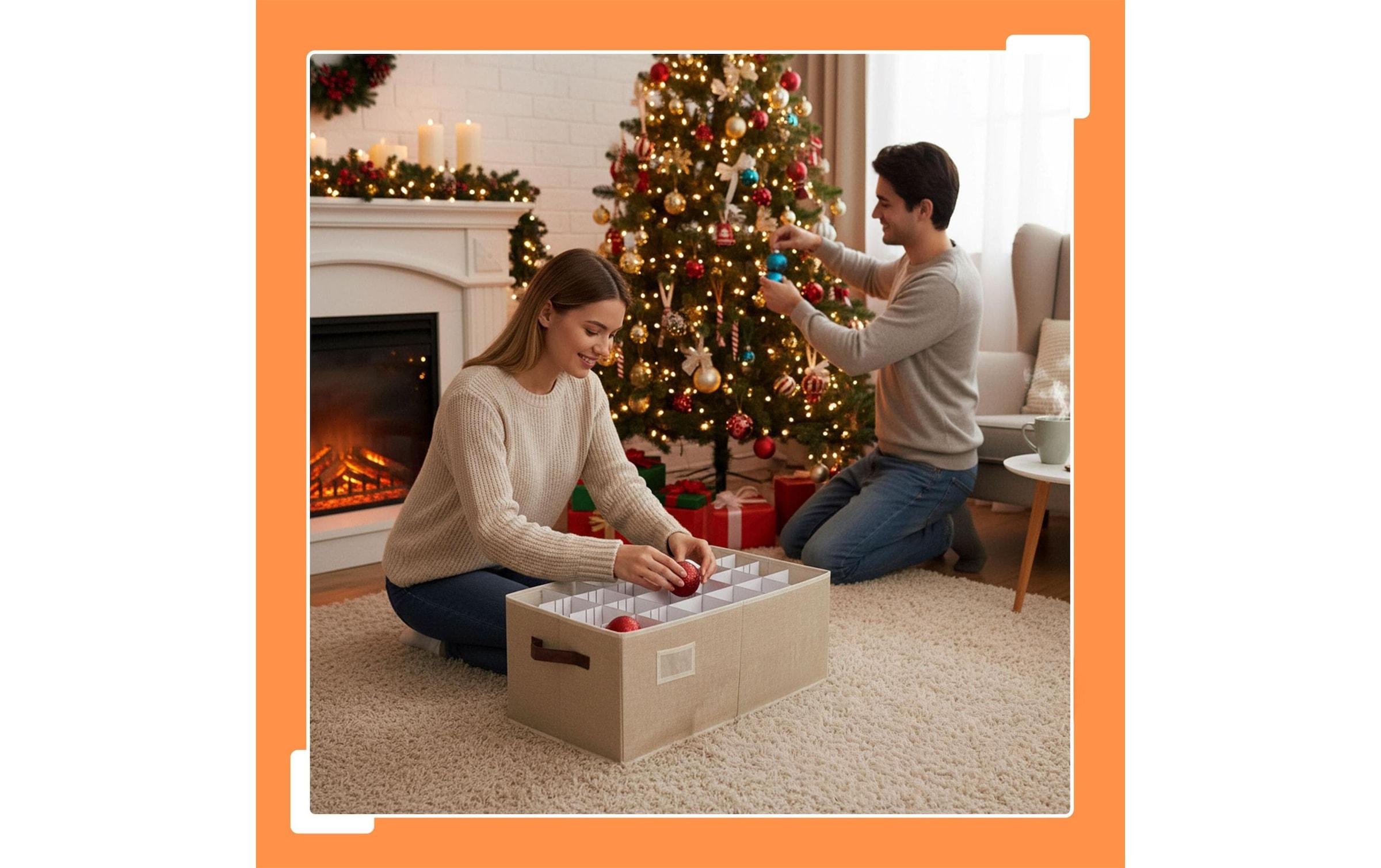 relaxdays Décorations pour l'arbre de Noël »relaxdays Weihnachtskugel Aufbewahrungsbox «
