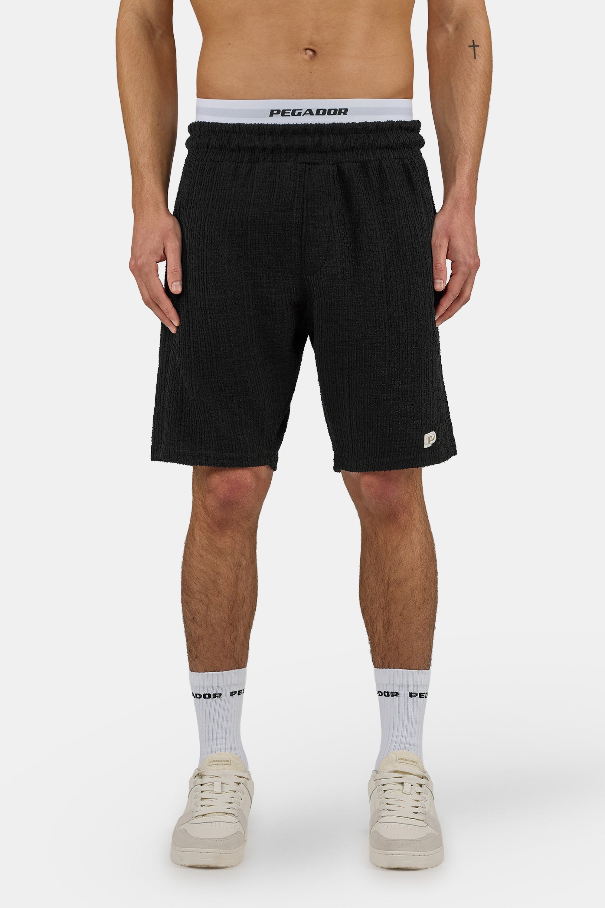 PEGADOR Short »Libco Structured Knit Shorts«  mélange de matériaux, coupe régulière
