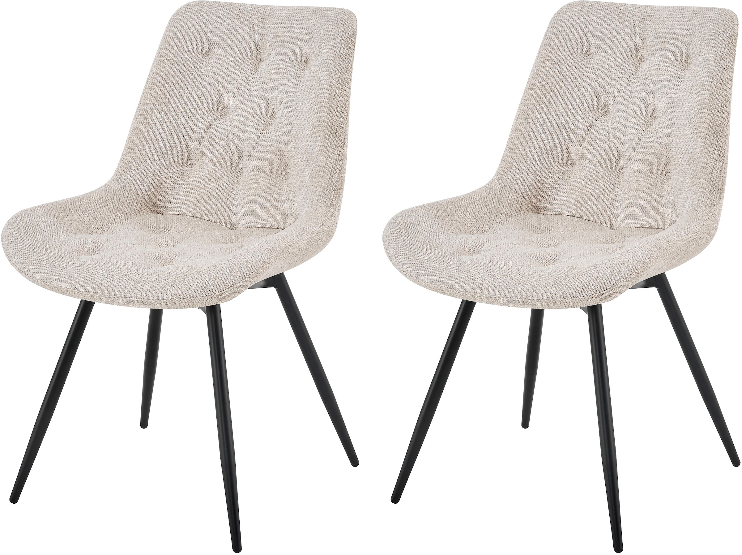 byLIVING Chaise de salle à manger »Aragon« (Ensemble) 2 cuischaise pivotante à 360 degrés, revêtement en tissu tissé de qualité avec matelassage