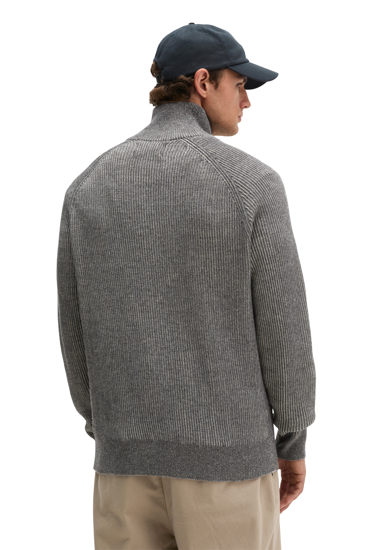 Marc O'Polo Strickjacke regular aus Bio-Baumwoll-Schurwoll-Mix