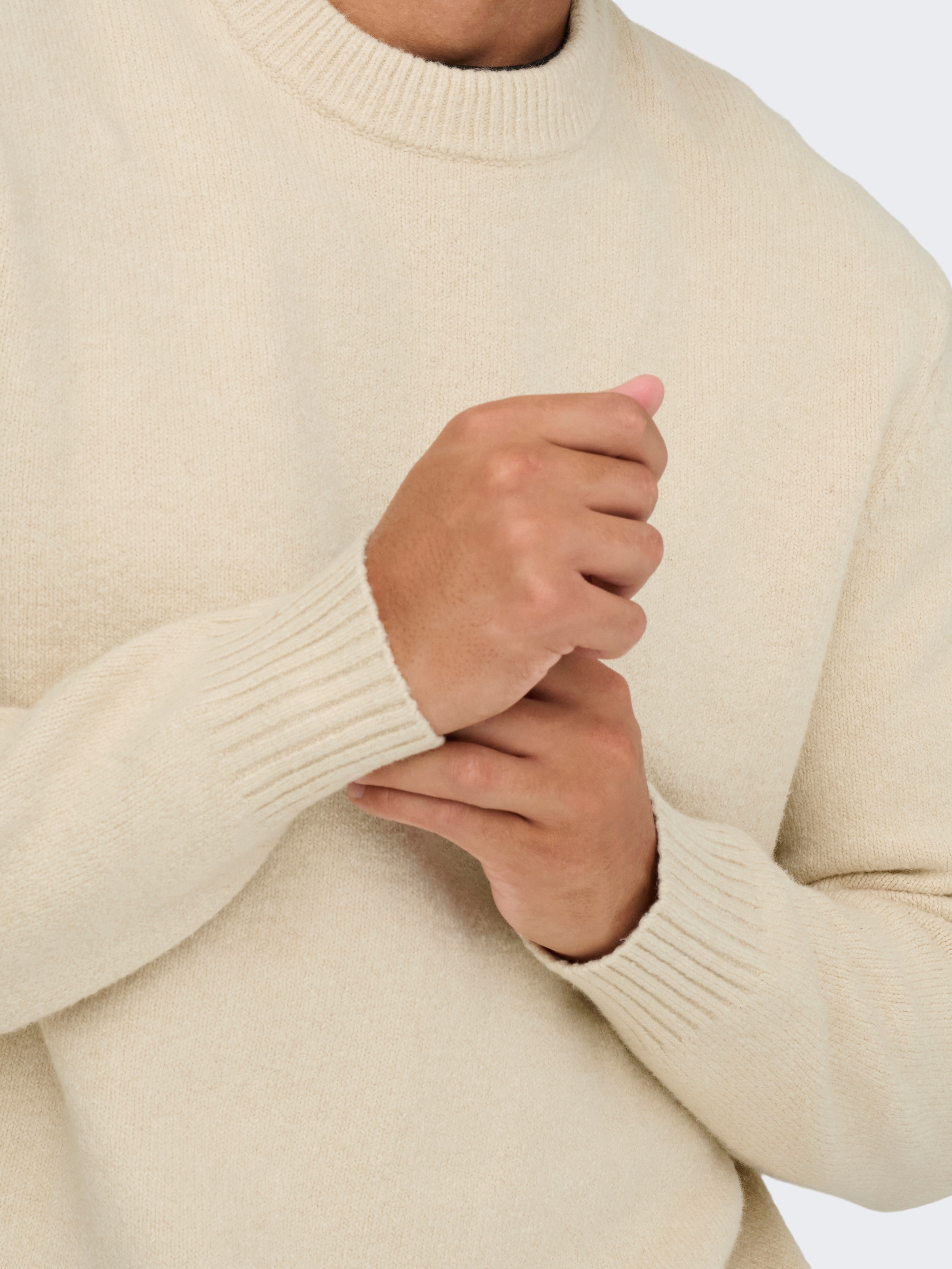 ONLY & SONS Pull à col rond »ONSJAMES RLX CREW KNIT« mélange coton, coupe décontractée