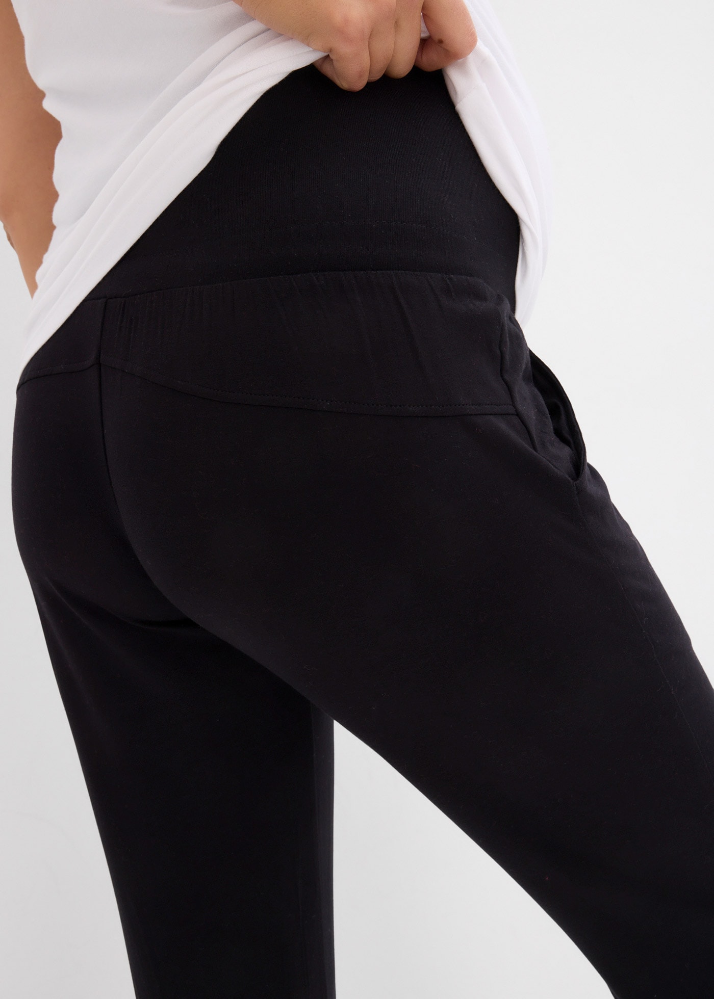 bonprix Pantalon de grossesse  aus Viskose, mit breitem Umschlagbund, elastischer Saum