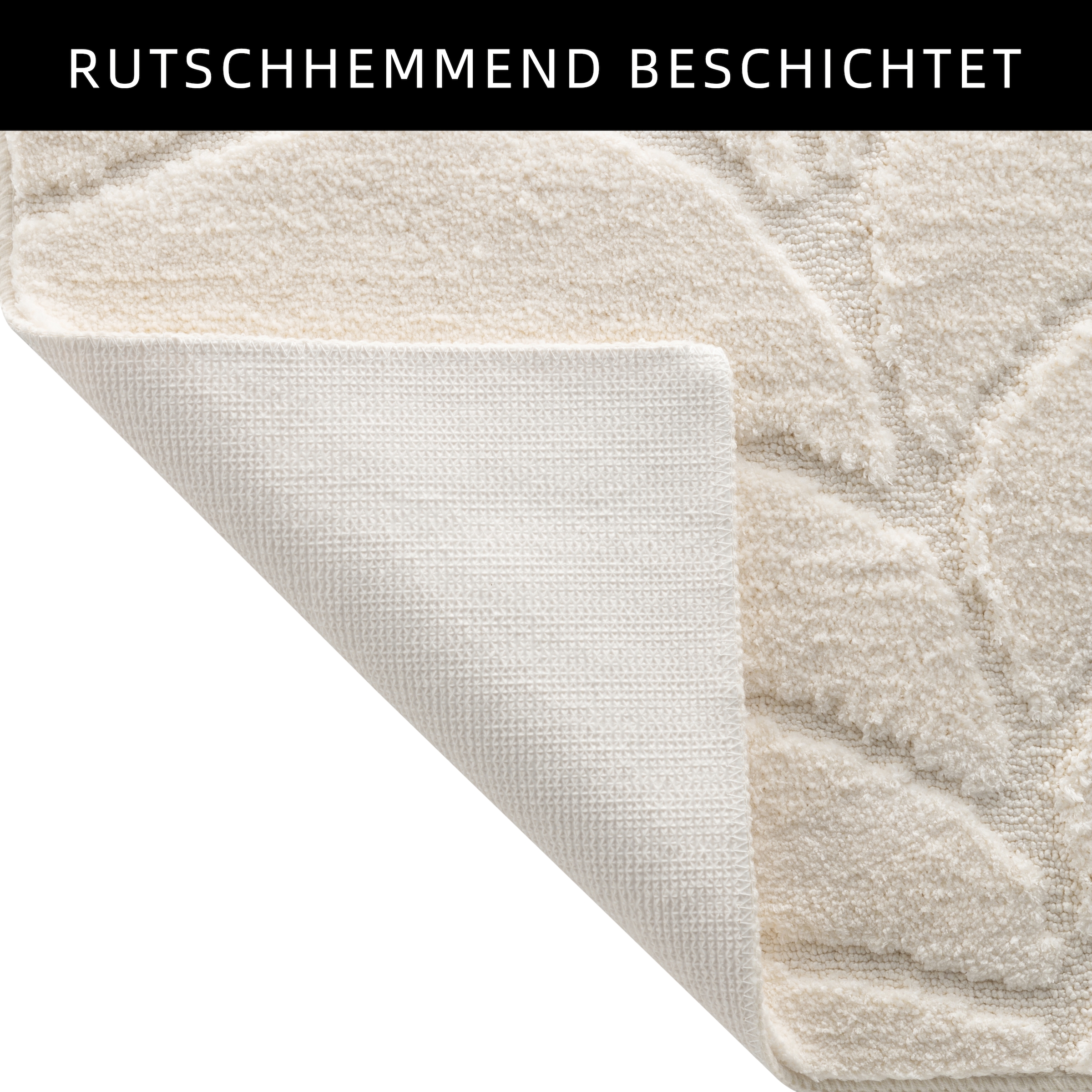 my home Tapis de bain »Epense, Badvorleger, Badezimmer Teppich, Duschmatte mit Blattstruktur« Höhe 10 mm Badteppich, Uni, Blätter, Hoch-Tief, verschiedene Farben und Grössen