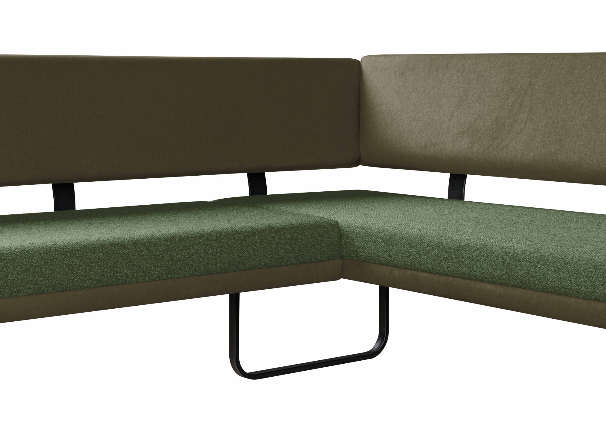 GOODproduct Eckbank »Gabi Esszimmerbank, Bank, Küchenbank, Polsterbank« Gestell aus matt-schwarzem Flachmetall, stabil, 2-Stoff-Design